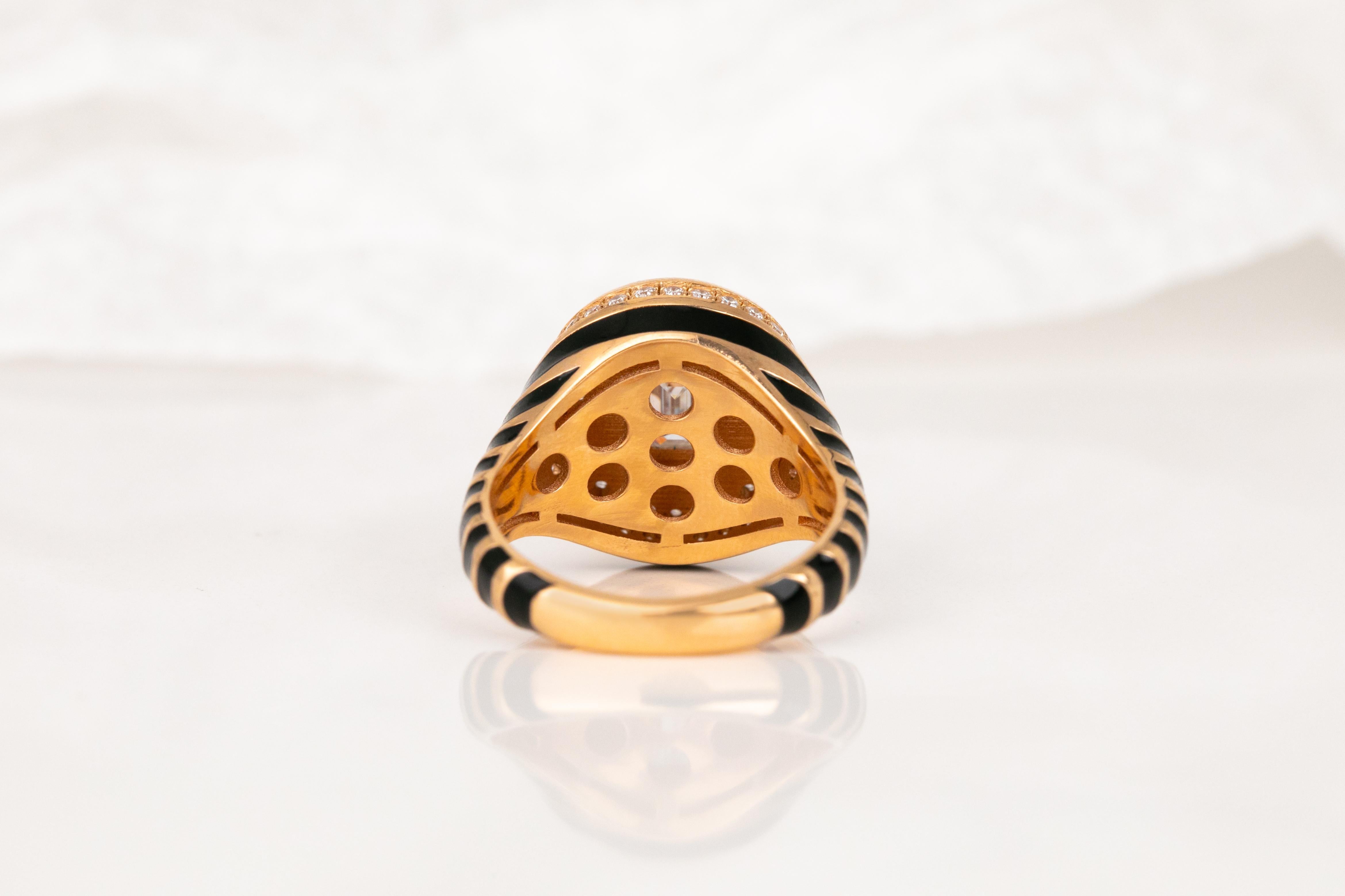 Exclusive 925 Sterling Silver Enamel Ring: Handmade Jewelry with a Distinctive D For Sale 1