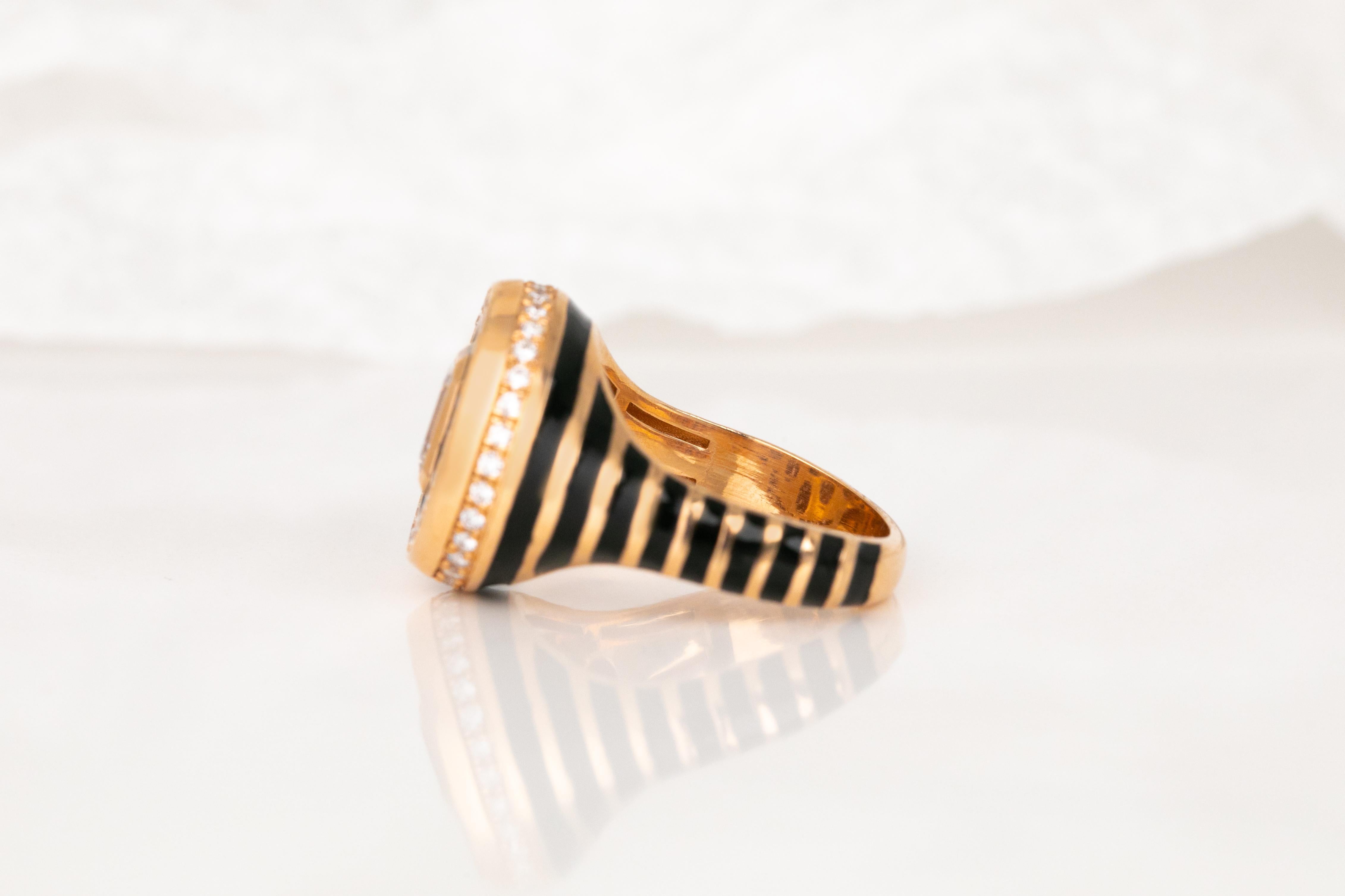 Exclusive 925 Sterling Silver Enamel Ring: Handmade Jewelry with a Distinctive D For Sale 2