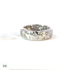 Exclusive 14k White Gold 1.27 Carat Polka dot White Diamond Band Ring