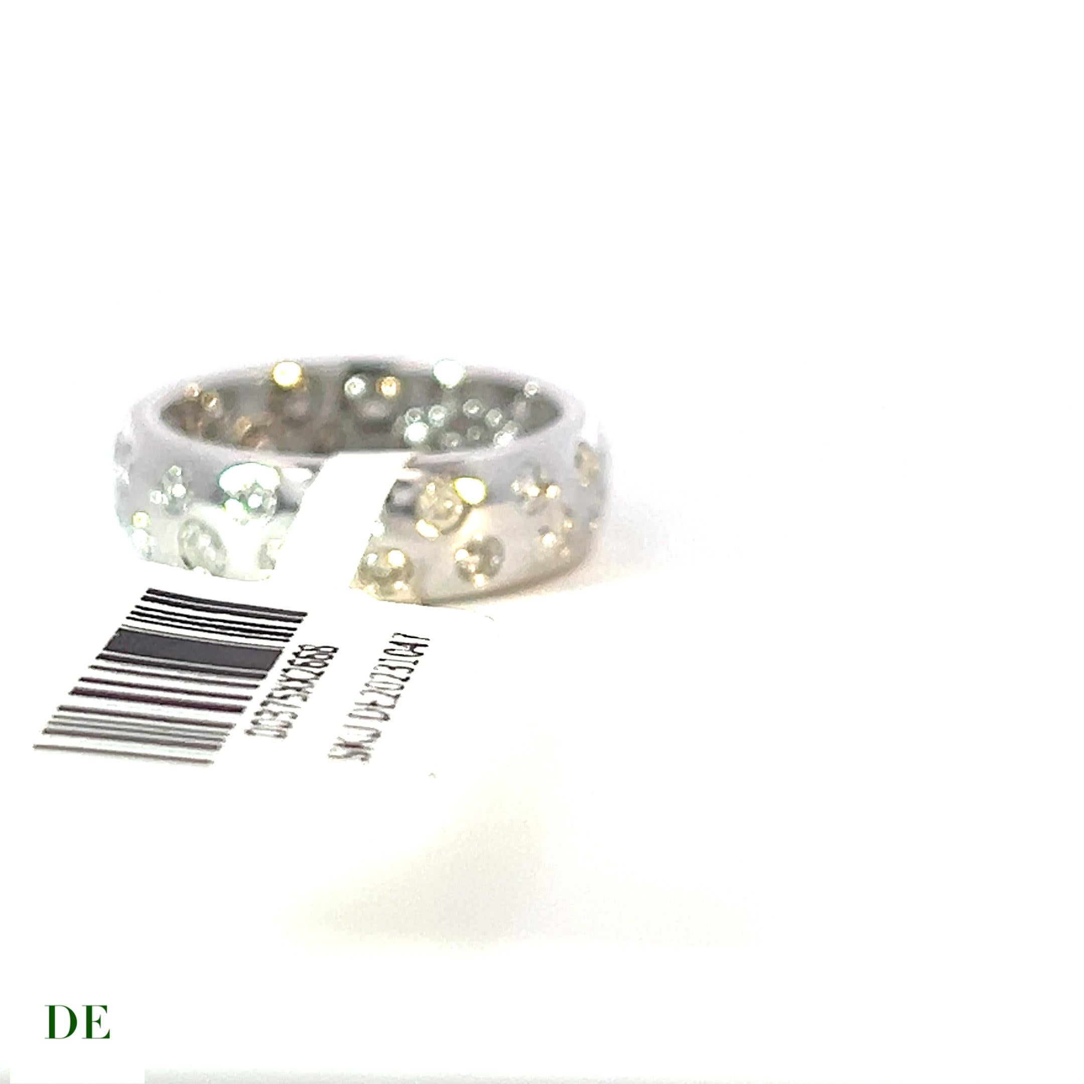 Exklusiver Ring aus 14 Karat Weißgold mit 1,27 Karat weißem, gepunktetem und weißem Diamanten (Brillantschliff) im Angebot