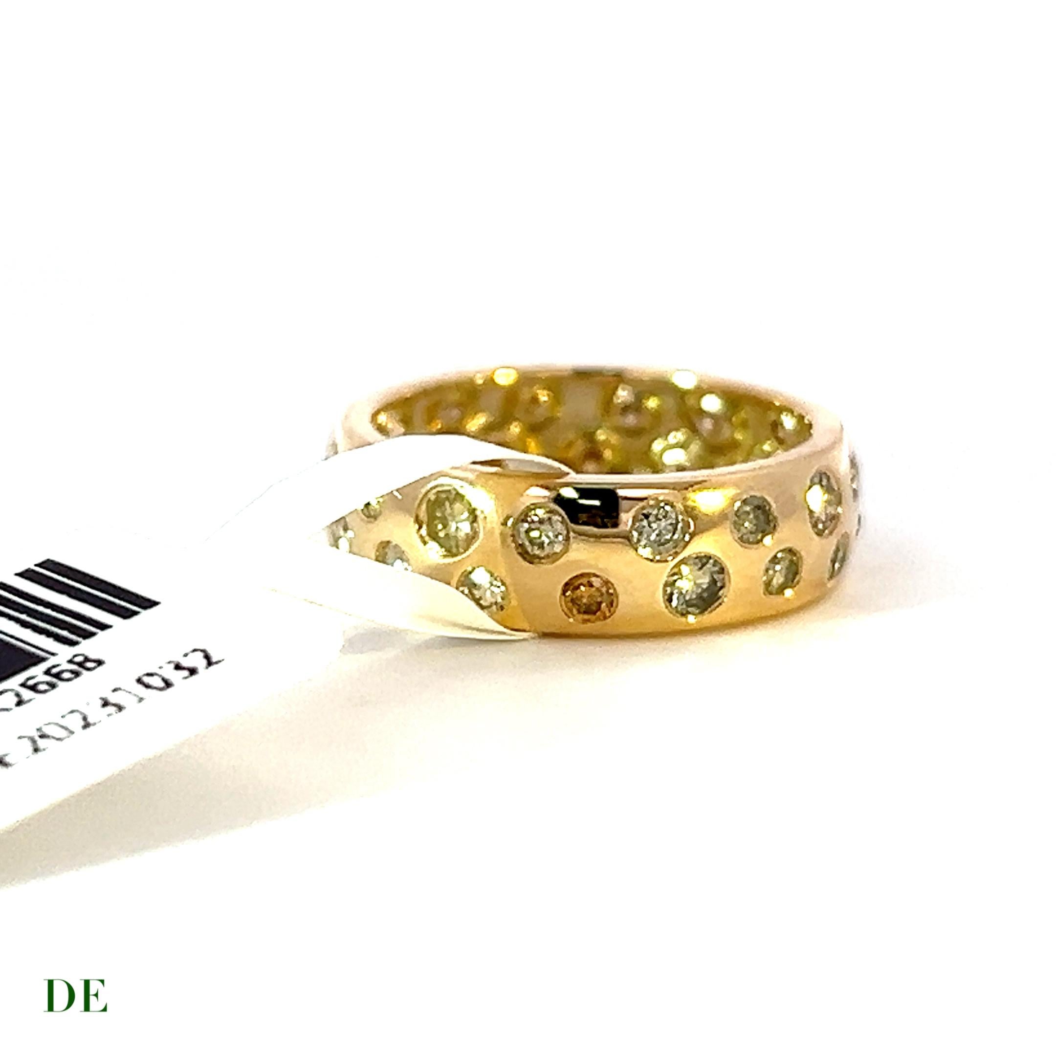 Exclusive 14k Yellow Gold 1.27 Carat Polkadot Fancy Color Diamond Band Ring

Introducing the Exclusive 14k Yellow Gold Polkadot Fancy Color Diamond Band Ring, a truly extraordinary piece that combines luxury and individuality. This captivating ring
