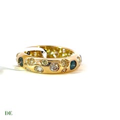 Exclusive 14k Yellow Gold 1.92 Carat Polka dot Fancy Color Diamond Band Ring