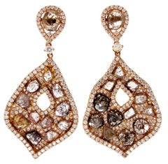 Exclusive 18 Karat Rose Gold and Diamonds Earring