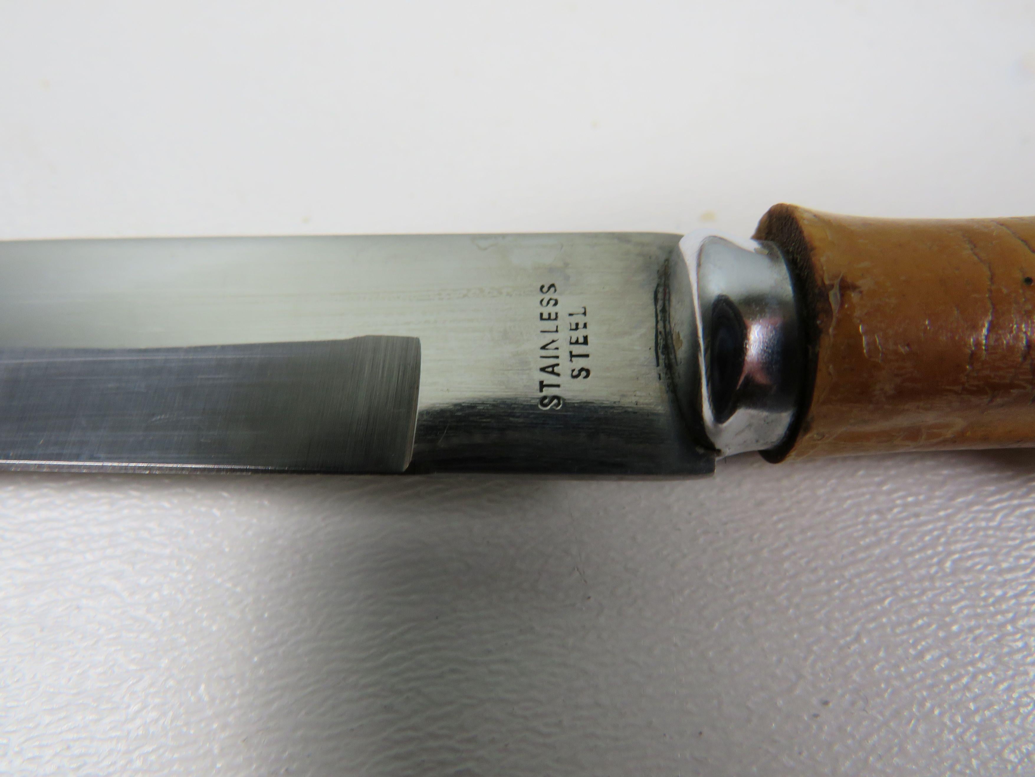 Exclusive 1960s steak cutlery set from Italy – Bamboo & stainless steel 2