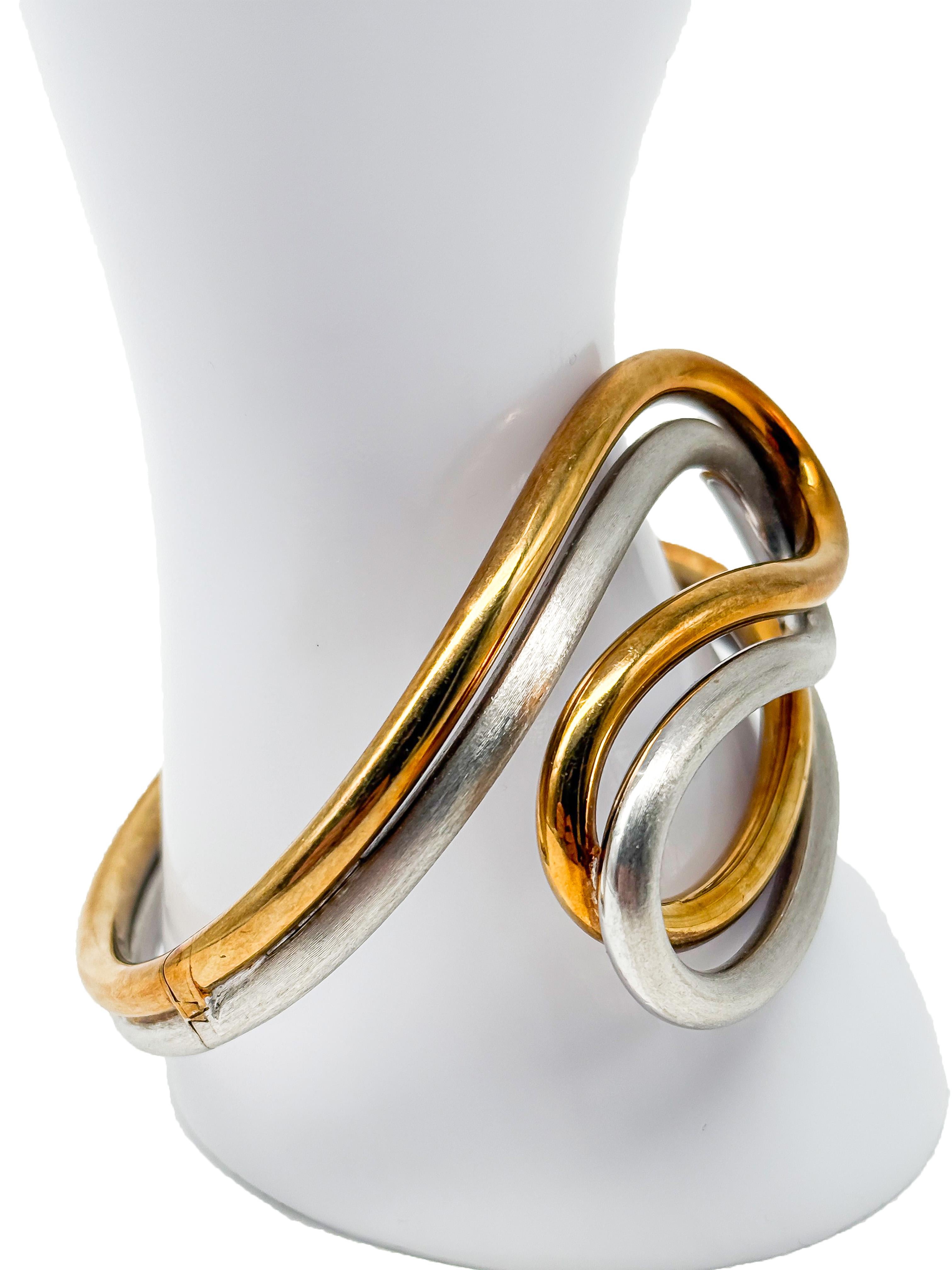 Pulsera exclusiva de los años 70 de Kollmar & Jourdan Pforzheim - 14K Gol Blanco y Amarillo en Bueno estado para la venta en Berlin, DE