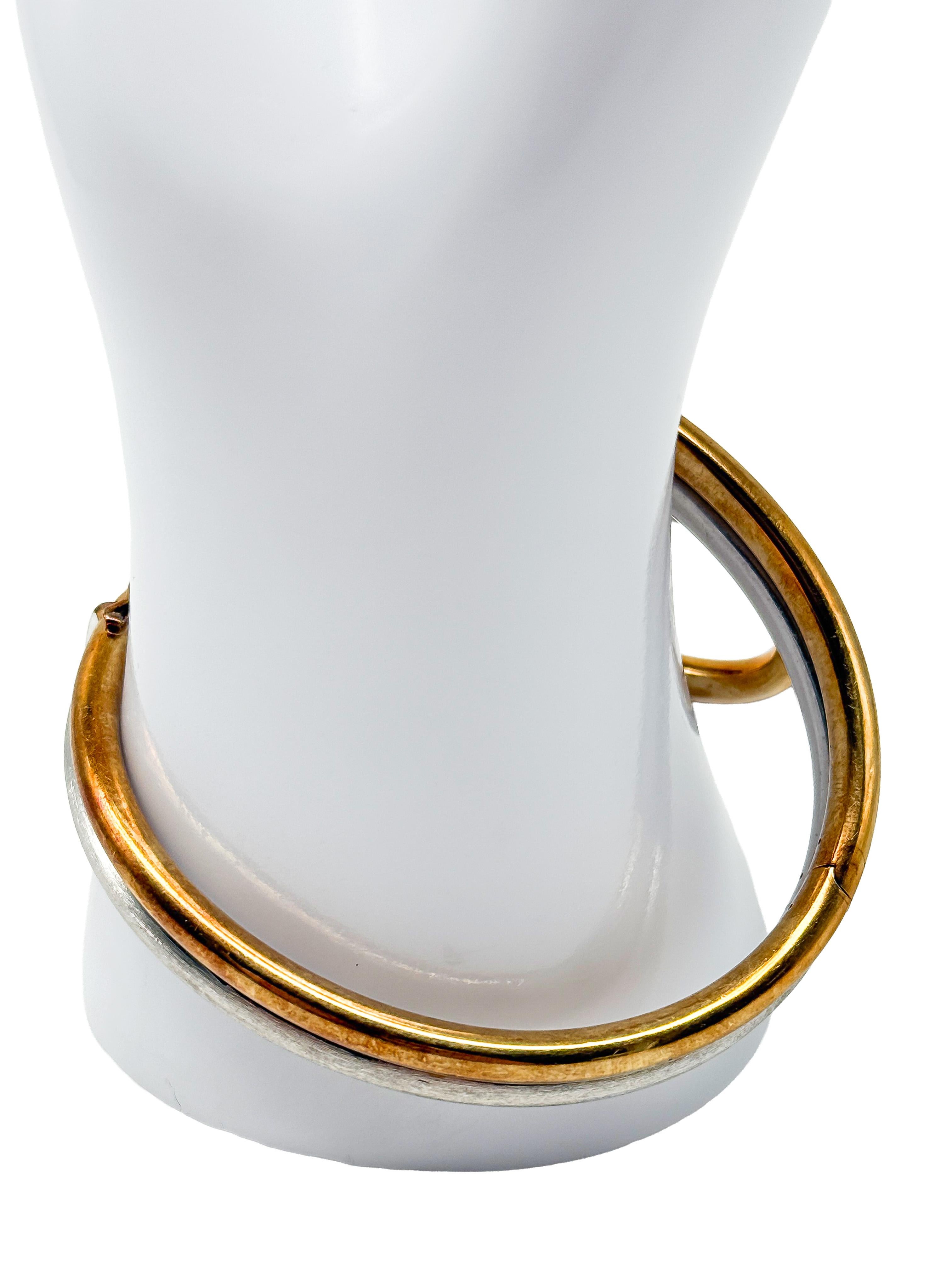 Femenino o masculino Pulsera exclusiva de los años 70 de Kollmar & Jourdan Pforzheim - 14K Gol Blanco y Amarillo en venta