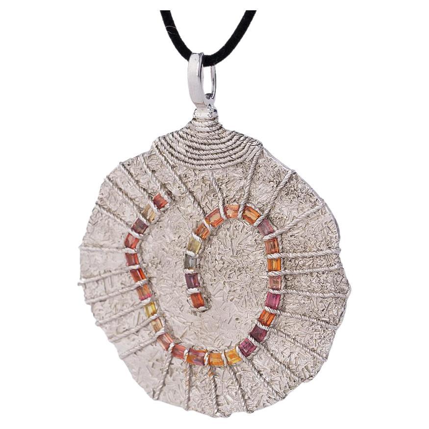 Pendentif exclusif en argent sterling 925 avec saphirs mélangés Diia de Kabirski, Allemagne en vente