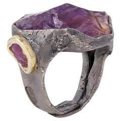 Exklusiver 925er Sterlingsilber Kish Amethyst und Rubin Ring von German Kabirski