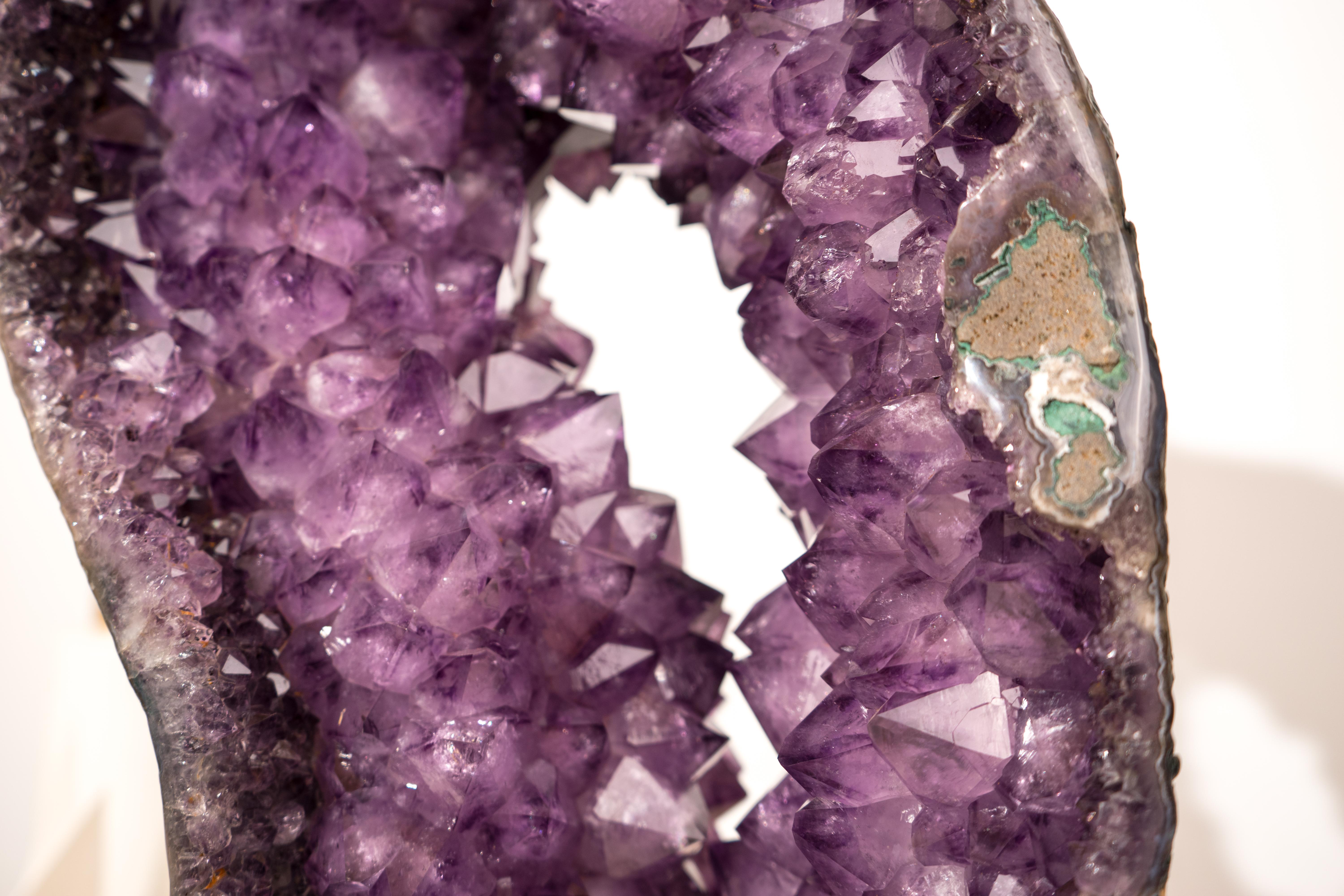 Géode d'améthyste exclusive Portales avec une rare formation de druzes en couronne, super rare en vente 8