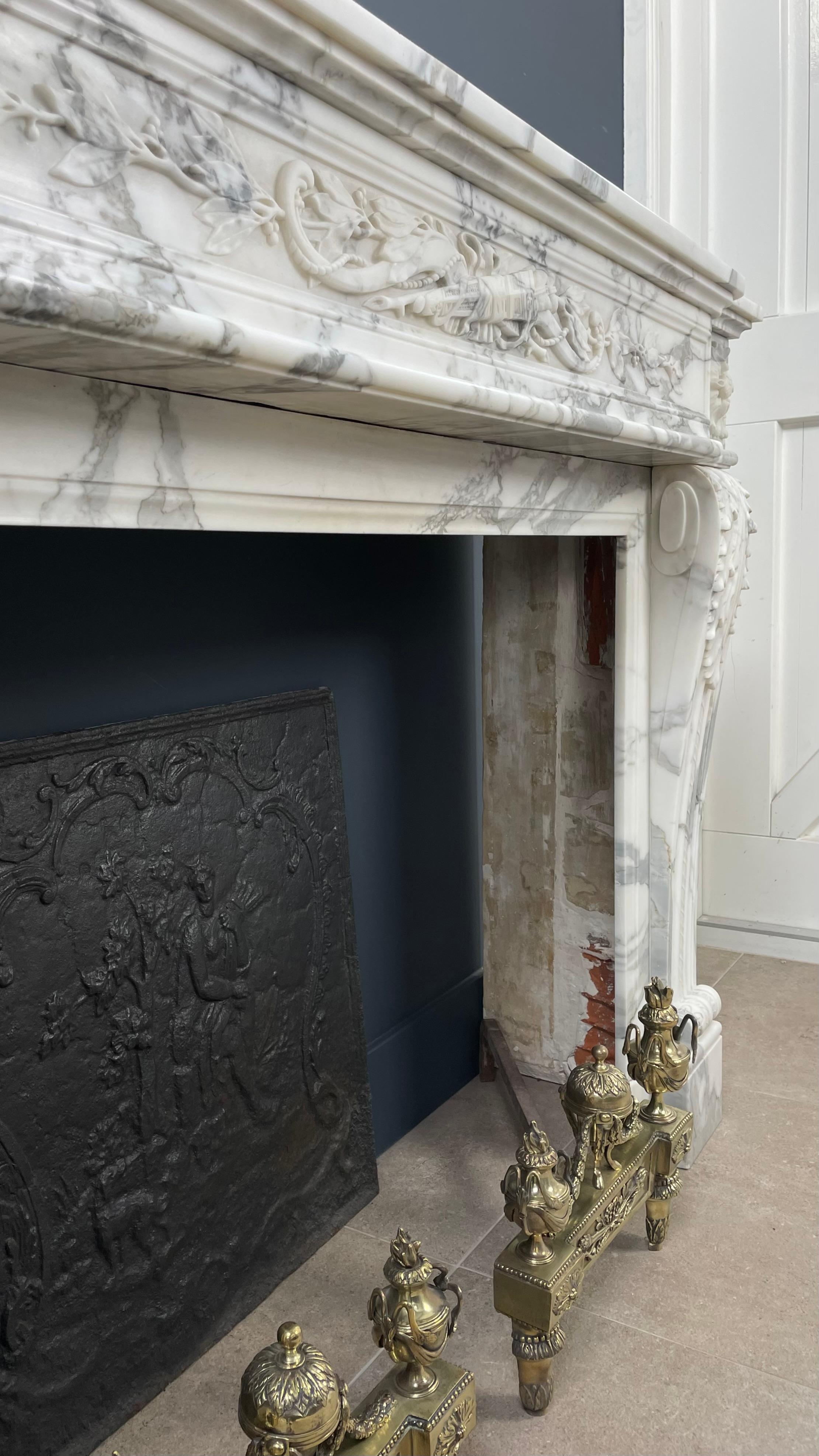 EXCLUSIVE  Antique Fireplace Surround Arabescato Marble *FREE  SHIPPING  For Sale 10