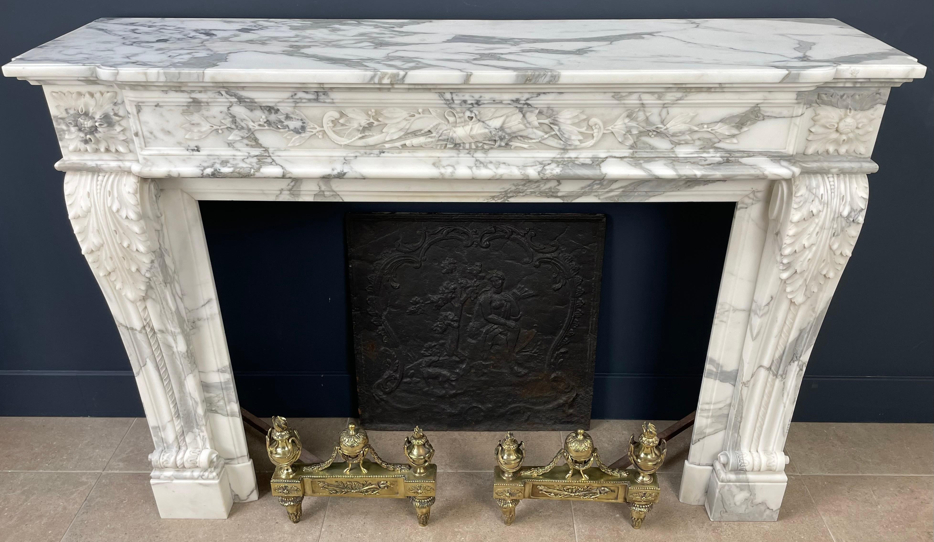 EXCLUSIVE  Antique Fireplace Surround Arabescato Marble *FREE  SHIPPING  For Sale 12