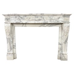 EXCLUSIVE  Antique Fireplace Surround Arabescato Marble *FREE  SHIPPING