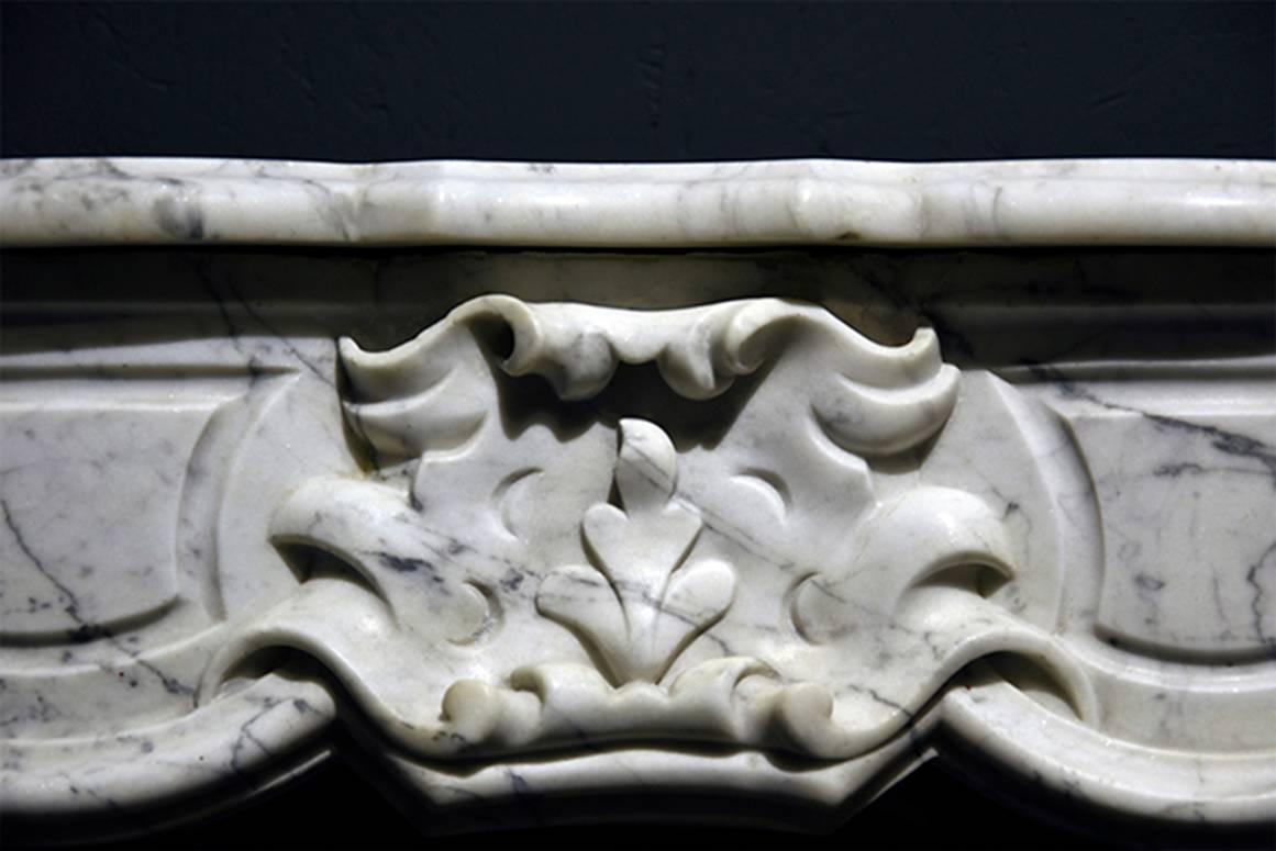 Carrara Marble Exclusive Antique Marble Fireplace Louis XV Mantel 19th Century