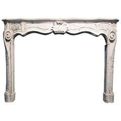 Exclusive Antique Marble Fireplace Louis XV Mantel 19th Century