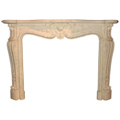 Exclusive Antique Marble Fireplace Mantel, 19th Century