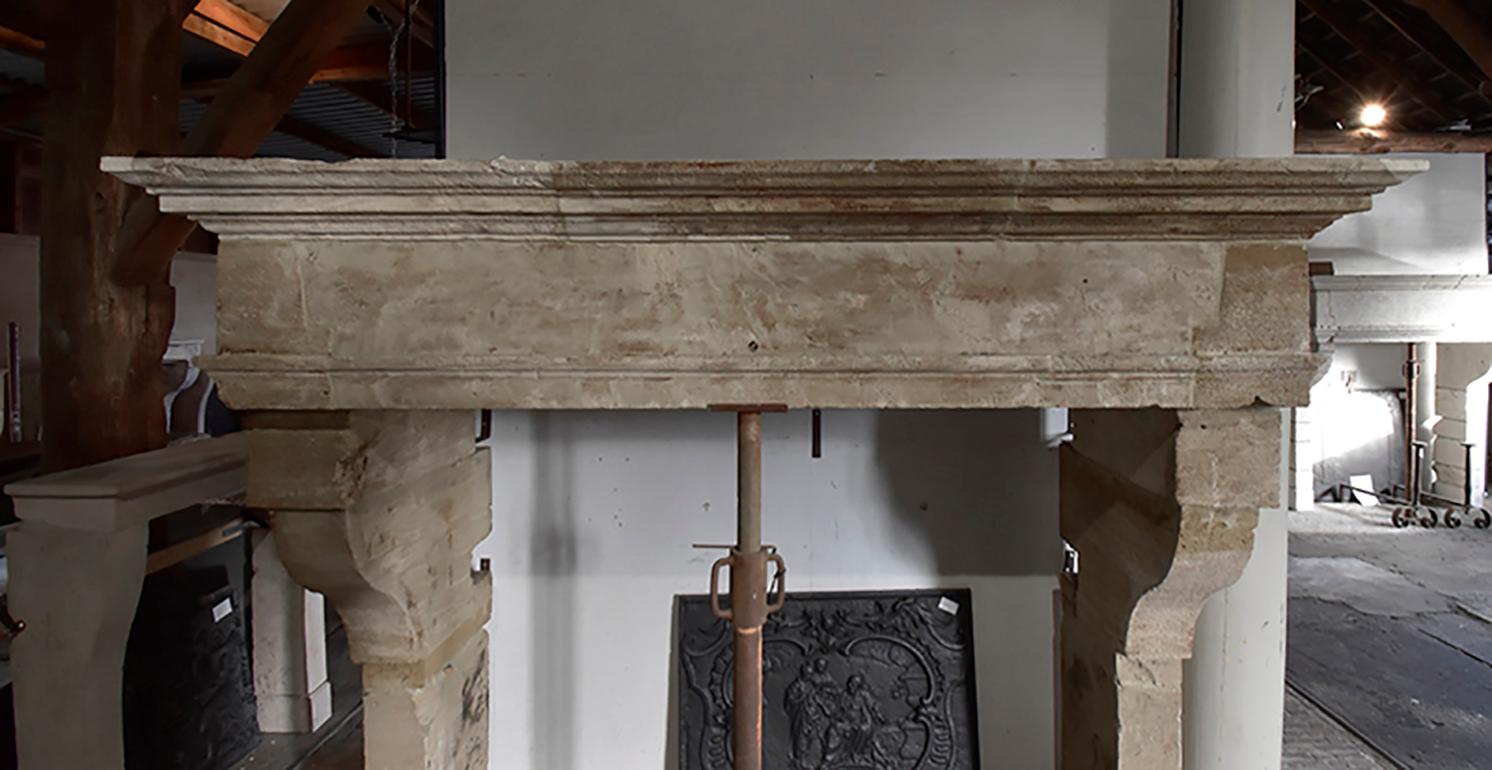 Exclusive Antique Sandstone Castle Fireplace Mantel Piece, 19th Century In Fair Condition In Udenhout, NL