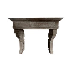 Exclusive Antique Sandstone Castle Fireplace Mantel Piece, 19th Century