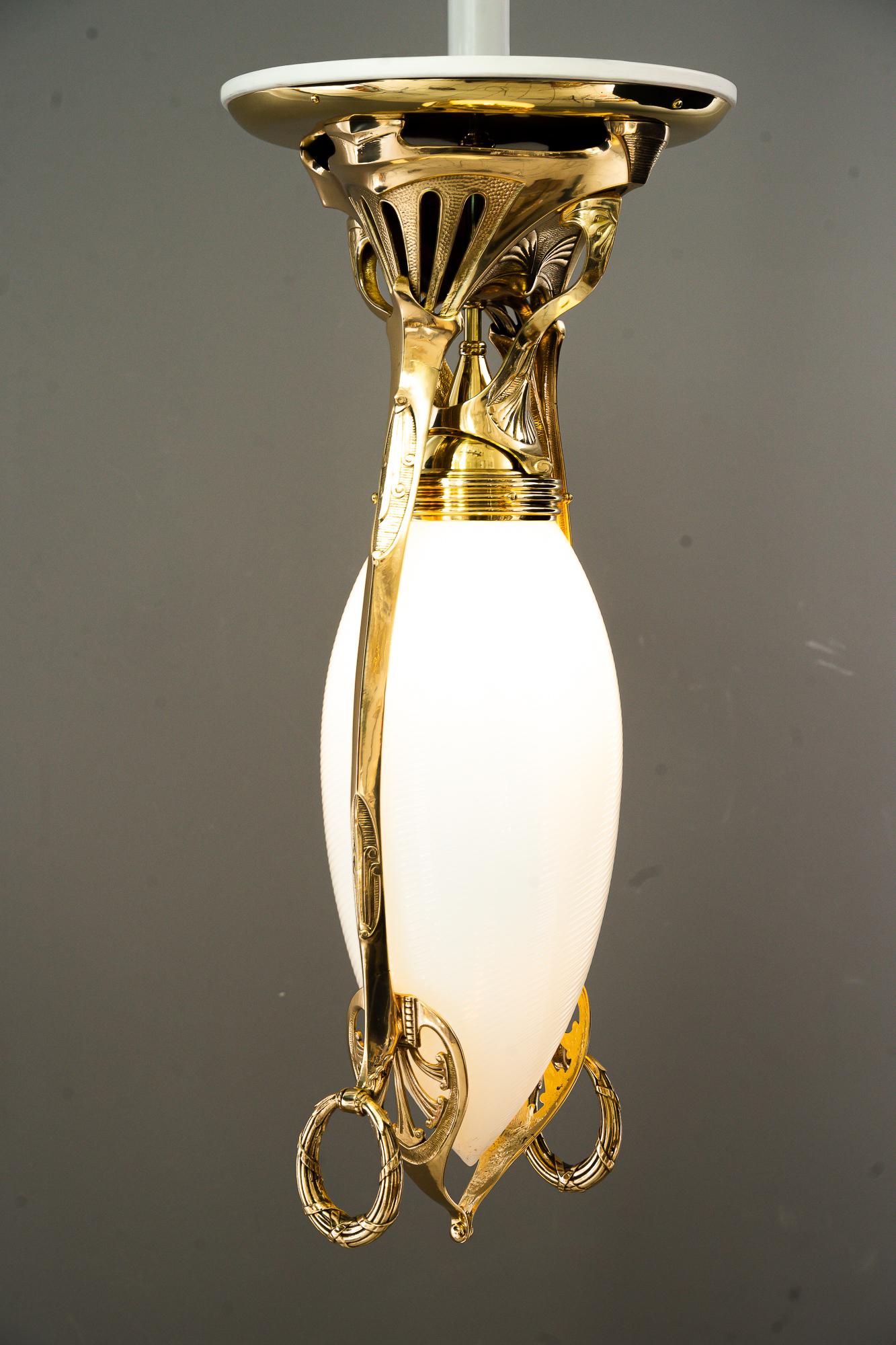 Exclusive Art Deco Ceiling Lamp, Vienna, Around 1920s For Sale 3
