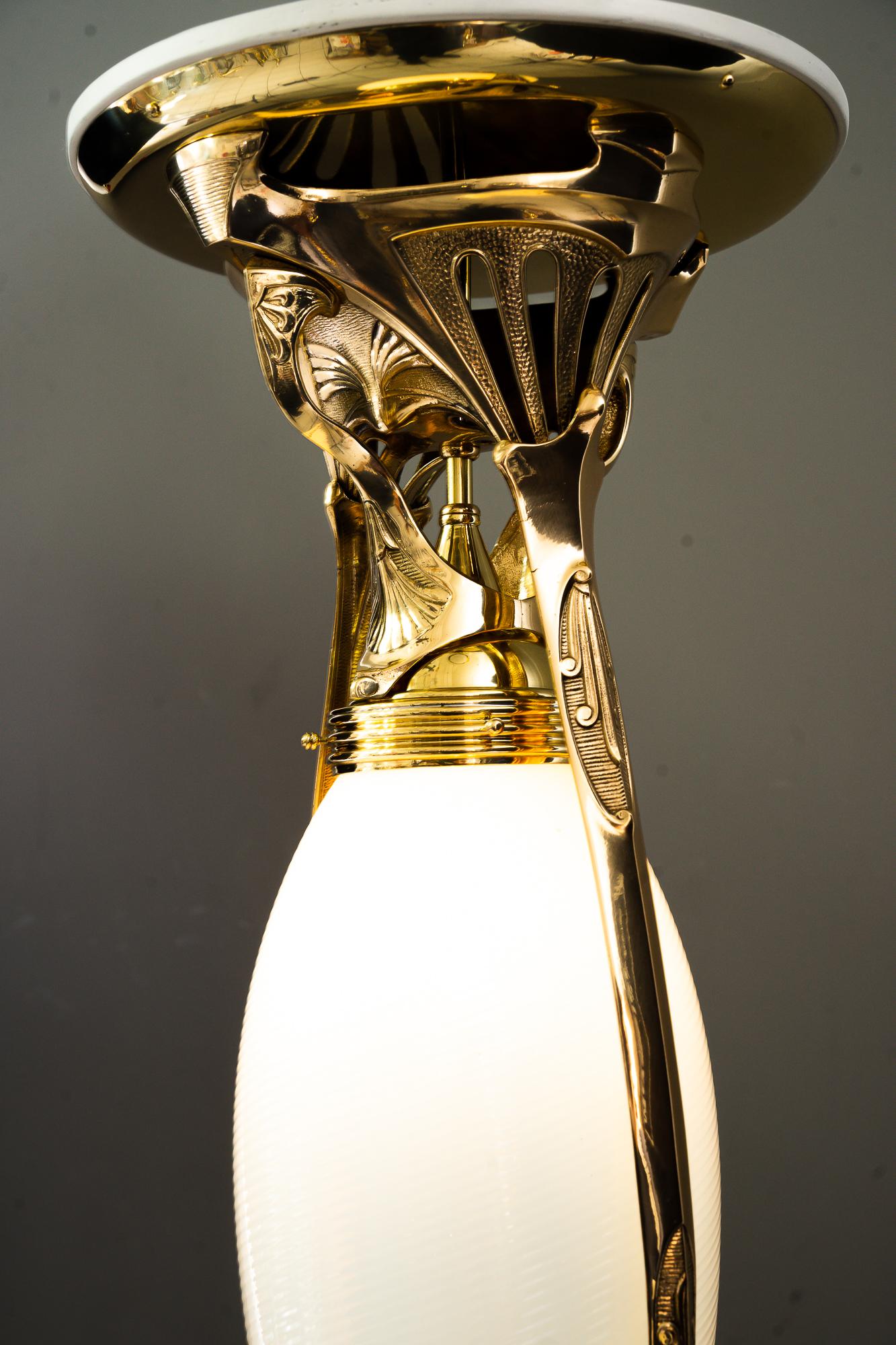 Exclusive Art Deco Ceiling Lamp, Vienna, Around 1920s For Sale 4