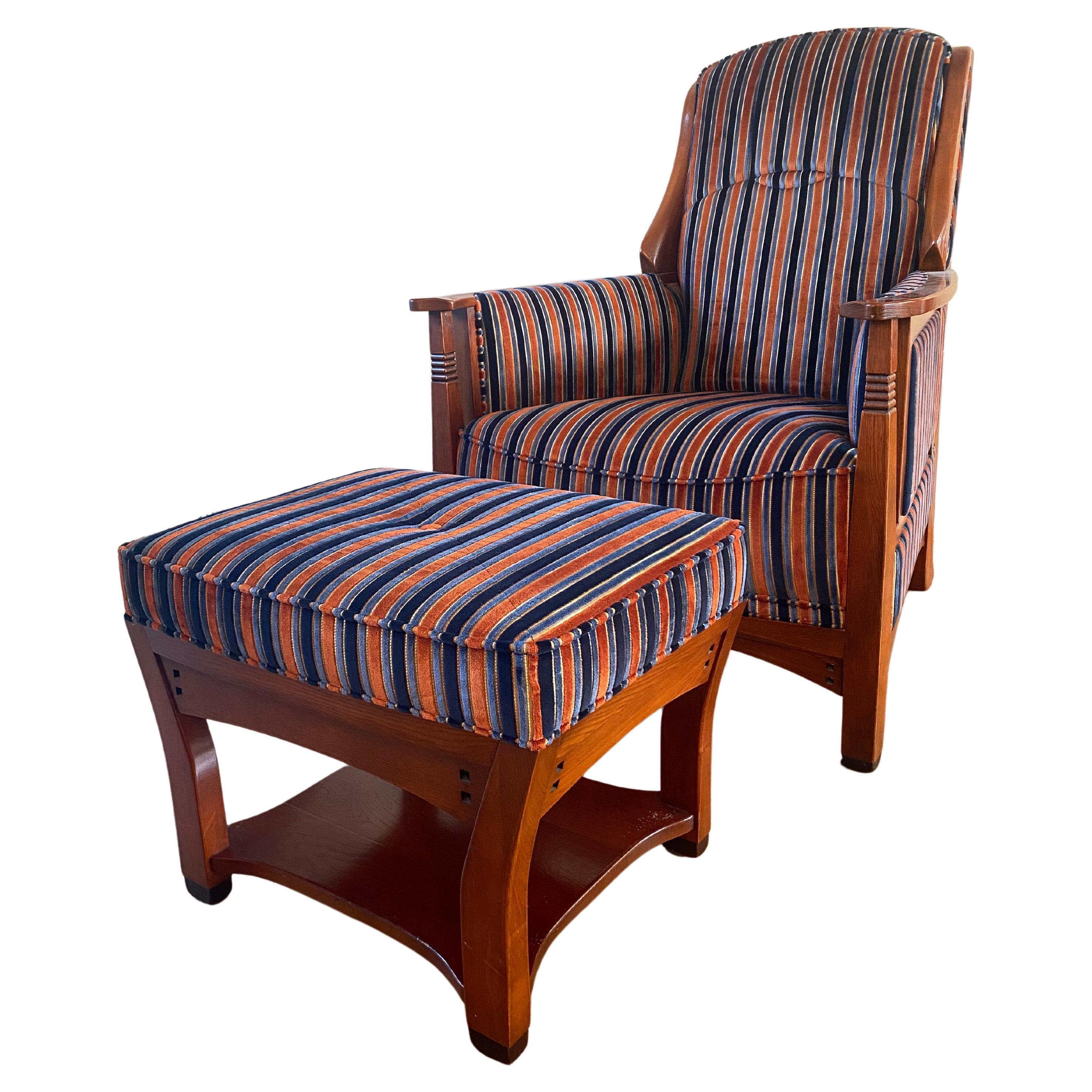 Exclusive Art Deco Style Lounge Chair With Footstool By Schuitema, Model Horta. For Sale 8