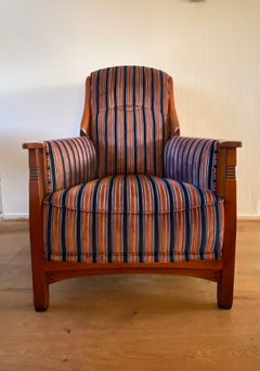 Exclusive Art Deco Style Lounge Chair With Footstool By Schuitema, Model Horta.