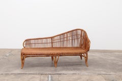 Esclusiva Chaise Lounge in bambù e rattan attribuita a Franco Albini
