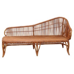 Exklusive Chaiselongue aus Bambus und Rattan, Franco Albini zugeschrieben