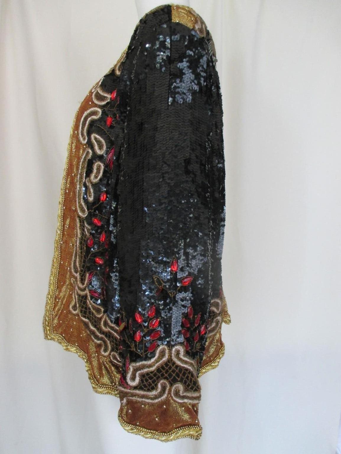 black and gold sequin jacket