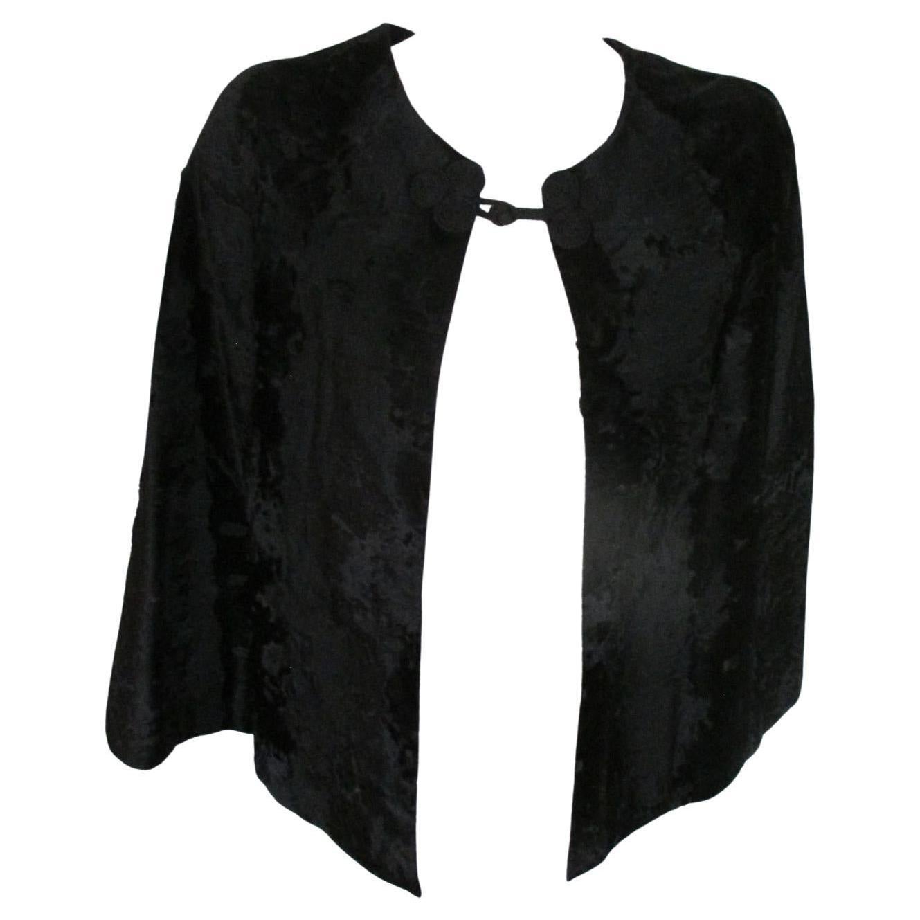 Exclusive Black Broadtail Lamb Fur Cape For Sale