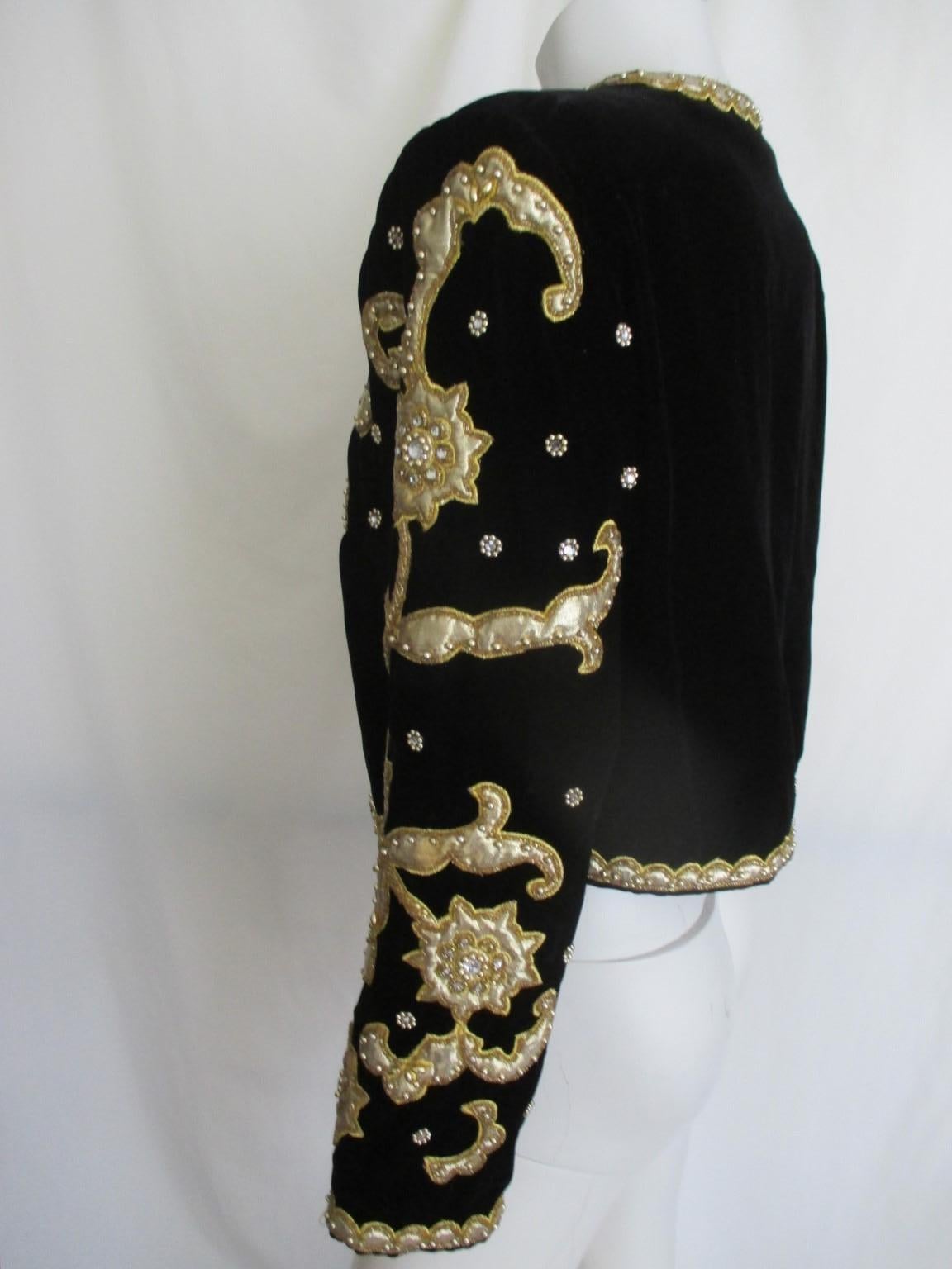 black and gold bolero jacket