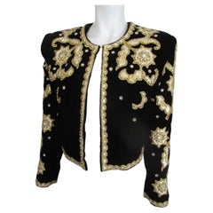 Vintage Exclusive Black Velvet and Gold Embroidered Bolero/Jacket