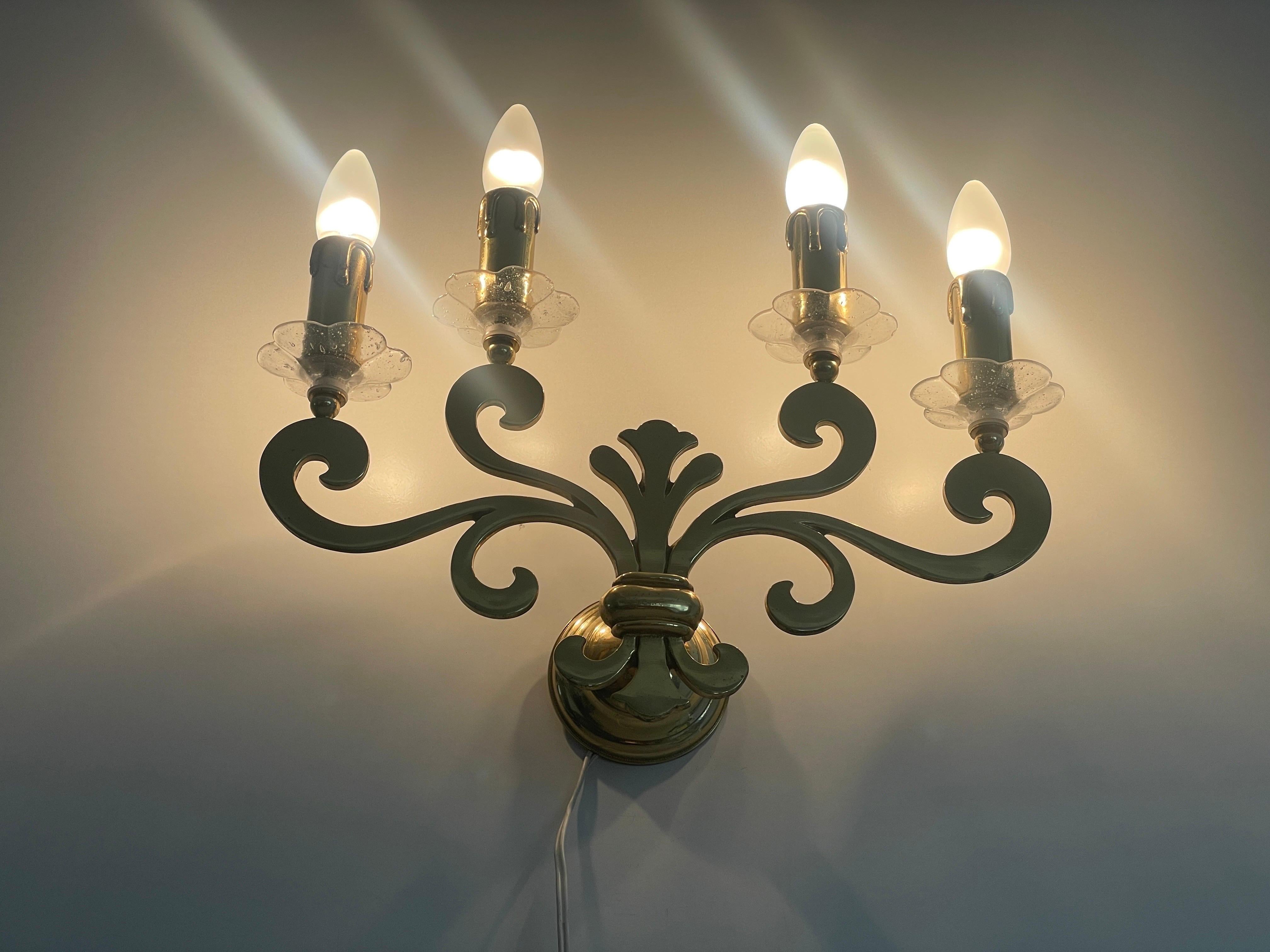 Exclusive Brass 4-armed Single Sconce by Hans Möller, 1960s, Germany en vente 5
