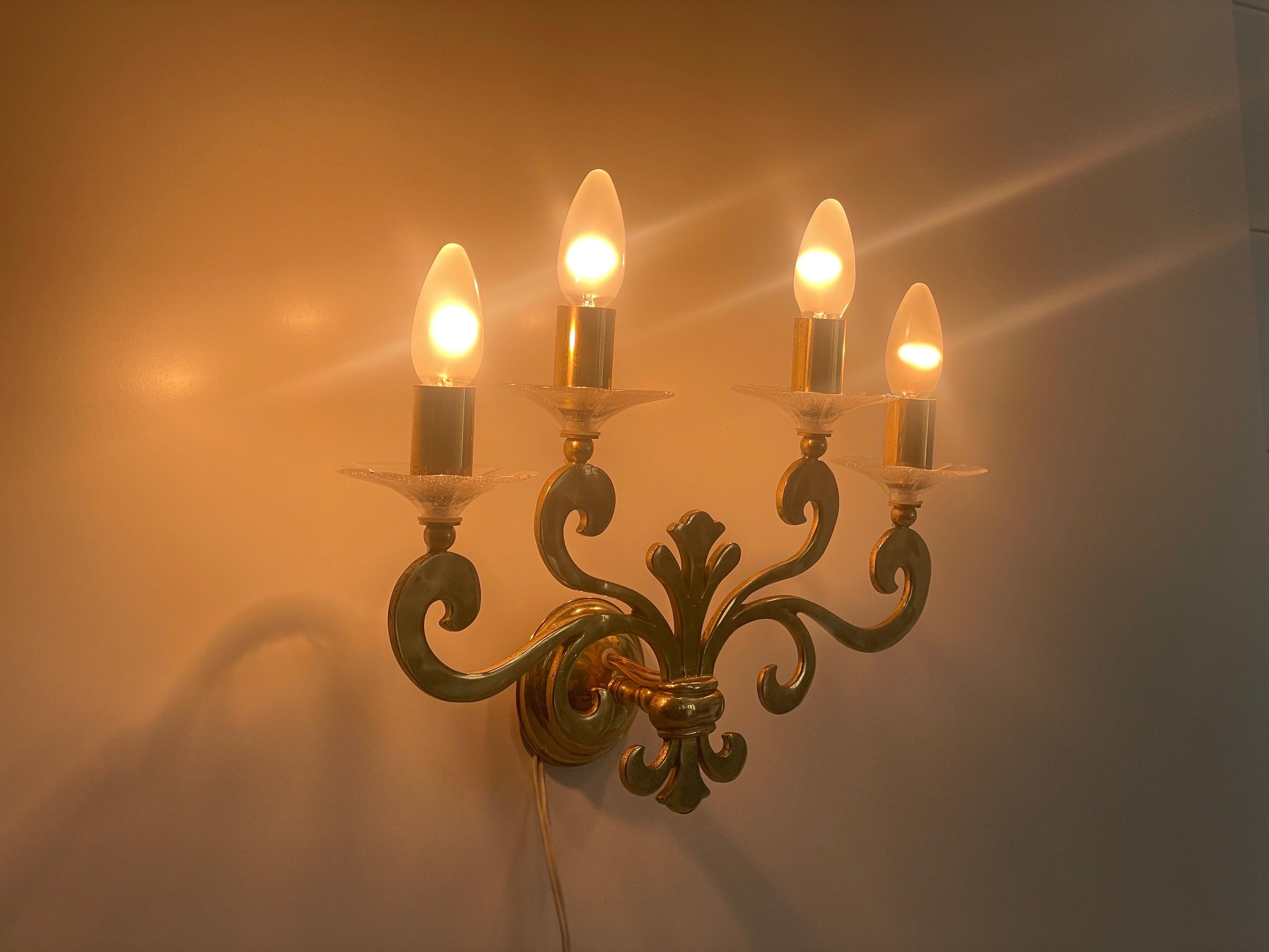 Exclusive Brass 4-armed Single Sconce by Hans Möller, 1960s, Germany en vente 5
