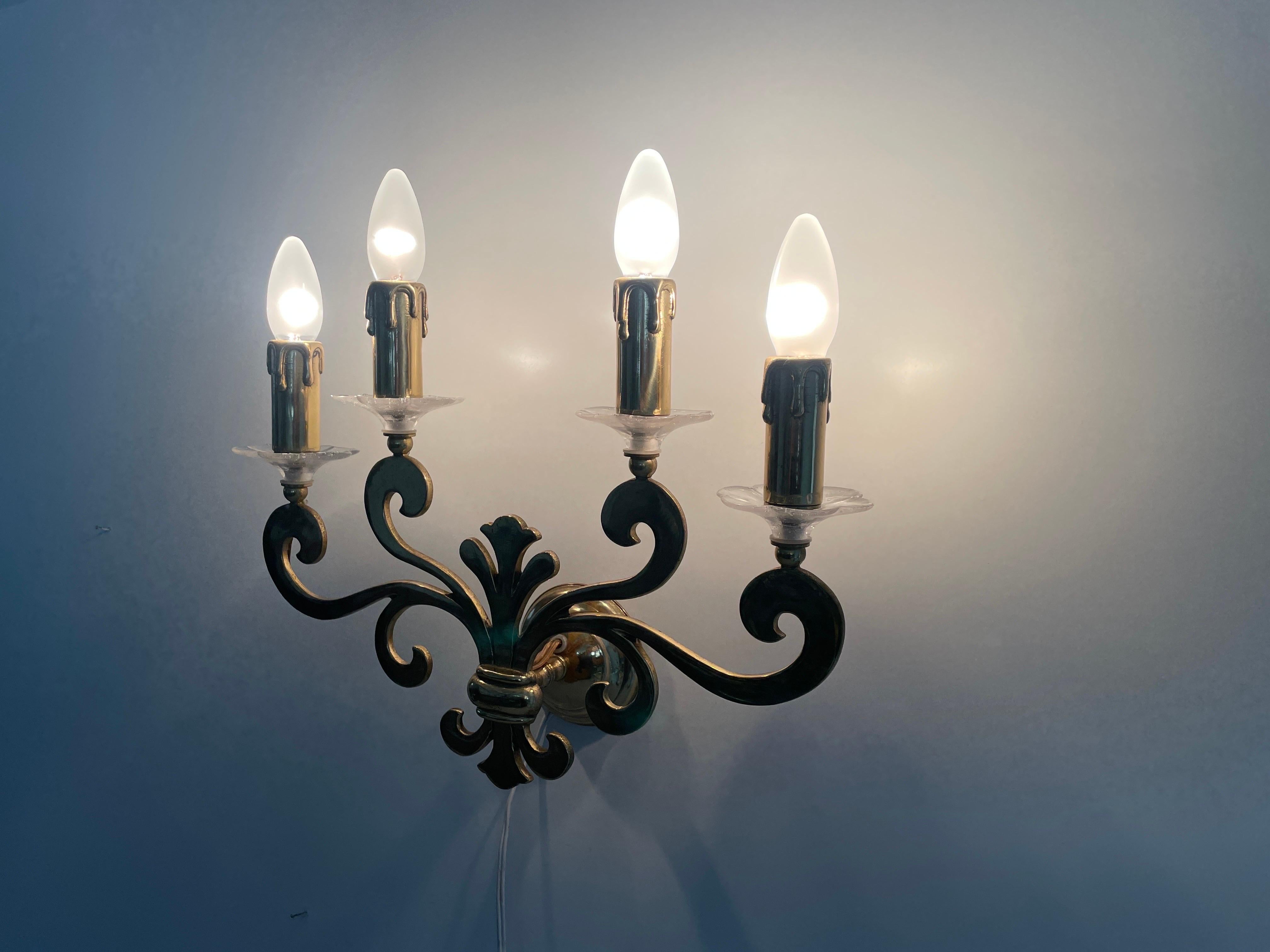 Exclusive Brass 4-armed Single Sconce by Hans Möller, 1960s, Germany en vente 6
