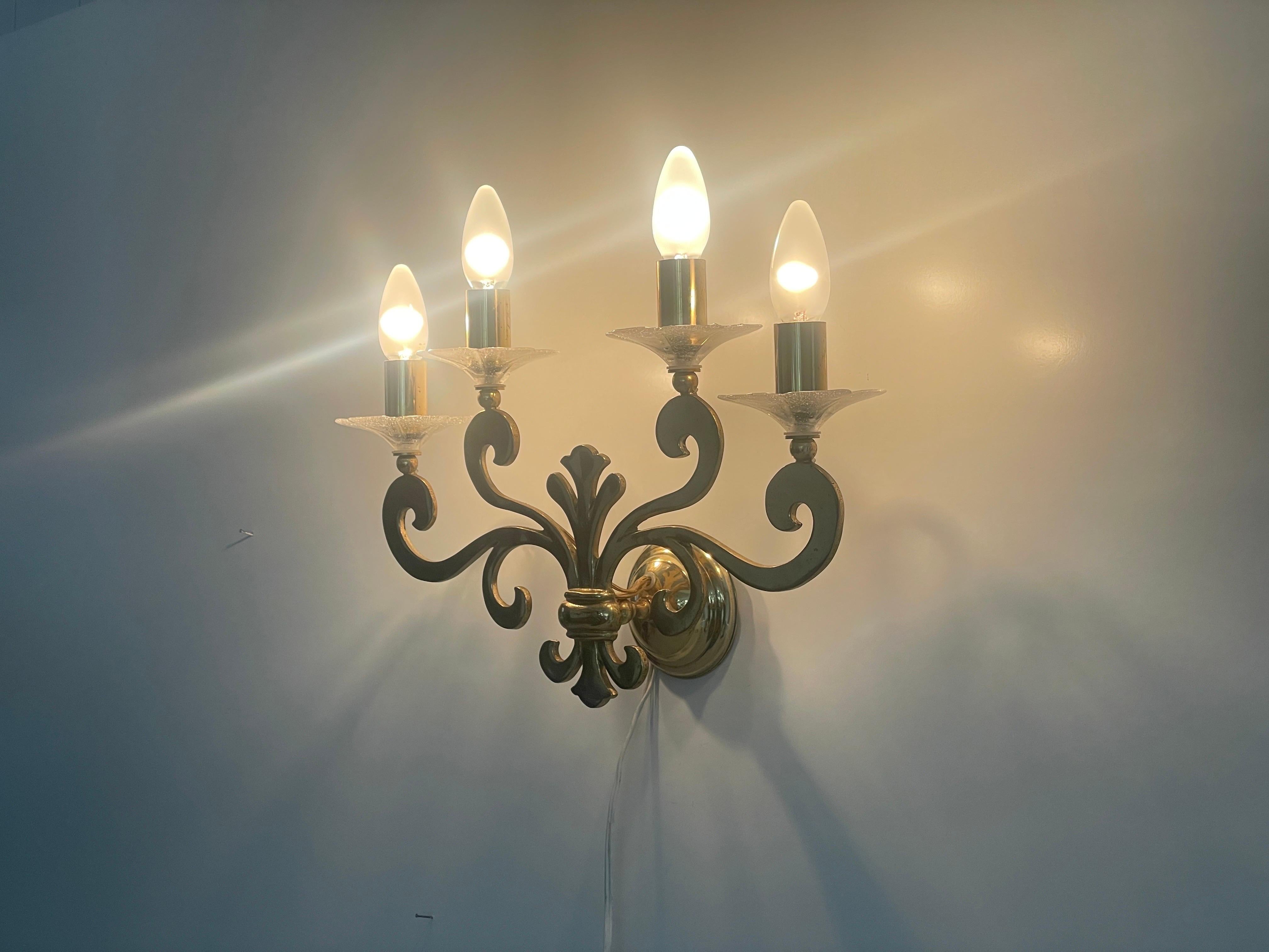 Exclusive Brass 4-armed Single Sconce by Hans Möller, 1960s, Germany en vente 6