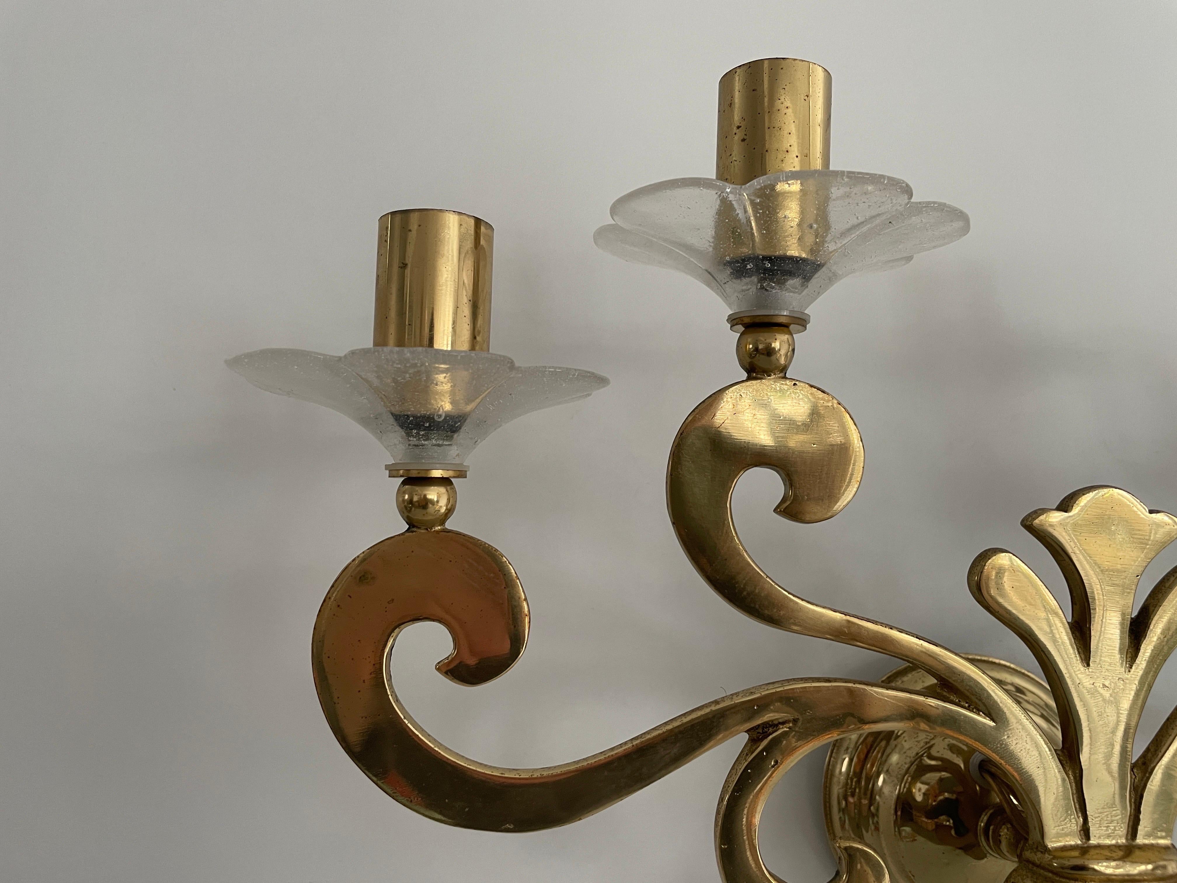 Mid-Century Modern Exclusive Brass 4-armed Single Sconce by Hans Möller, 1960s, Germany en vente