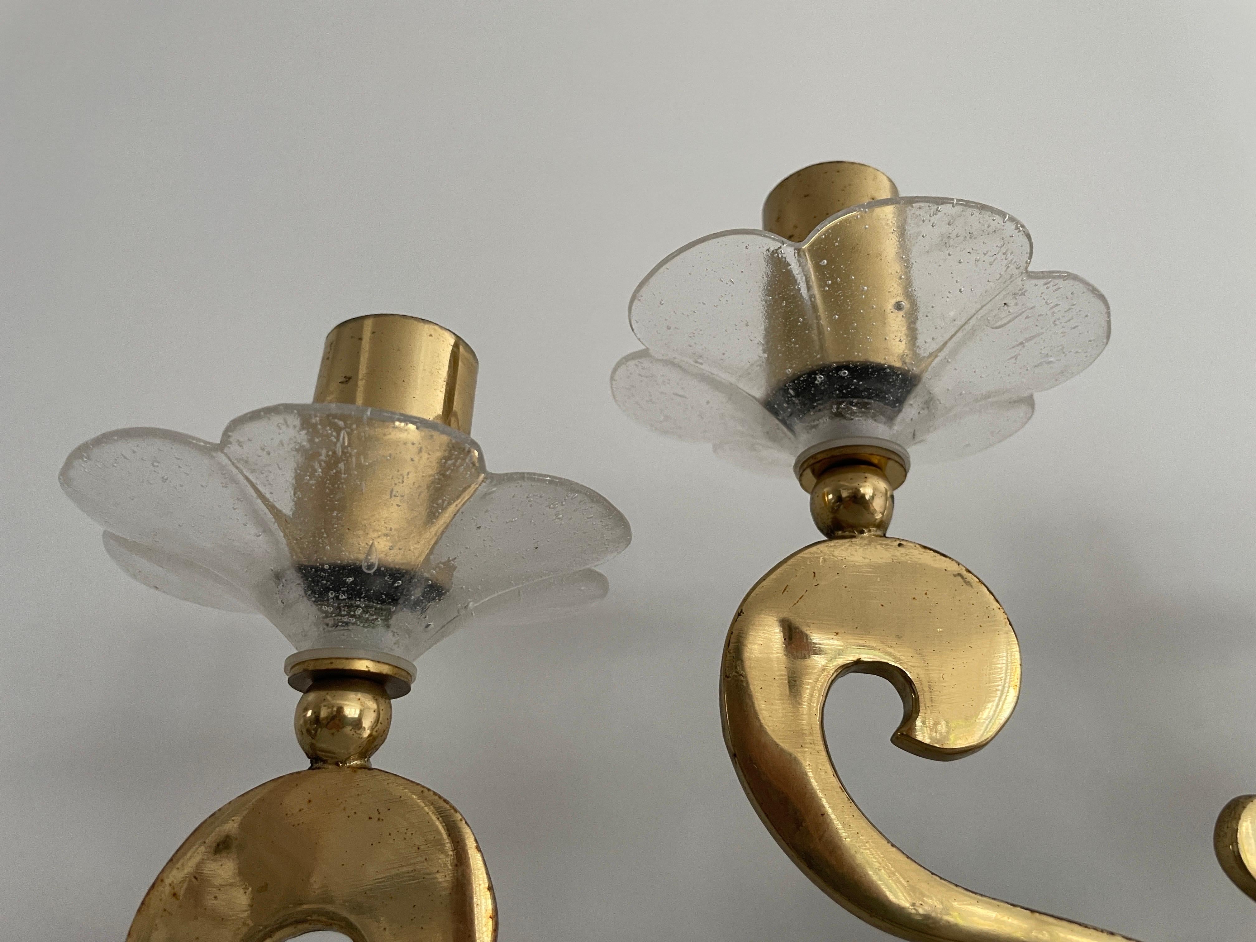Exclusive Brass 4-armed Single Sconce by Hans Möller, 1960s, Germany Excellent état - En vente à Hagenbach, DE