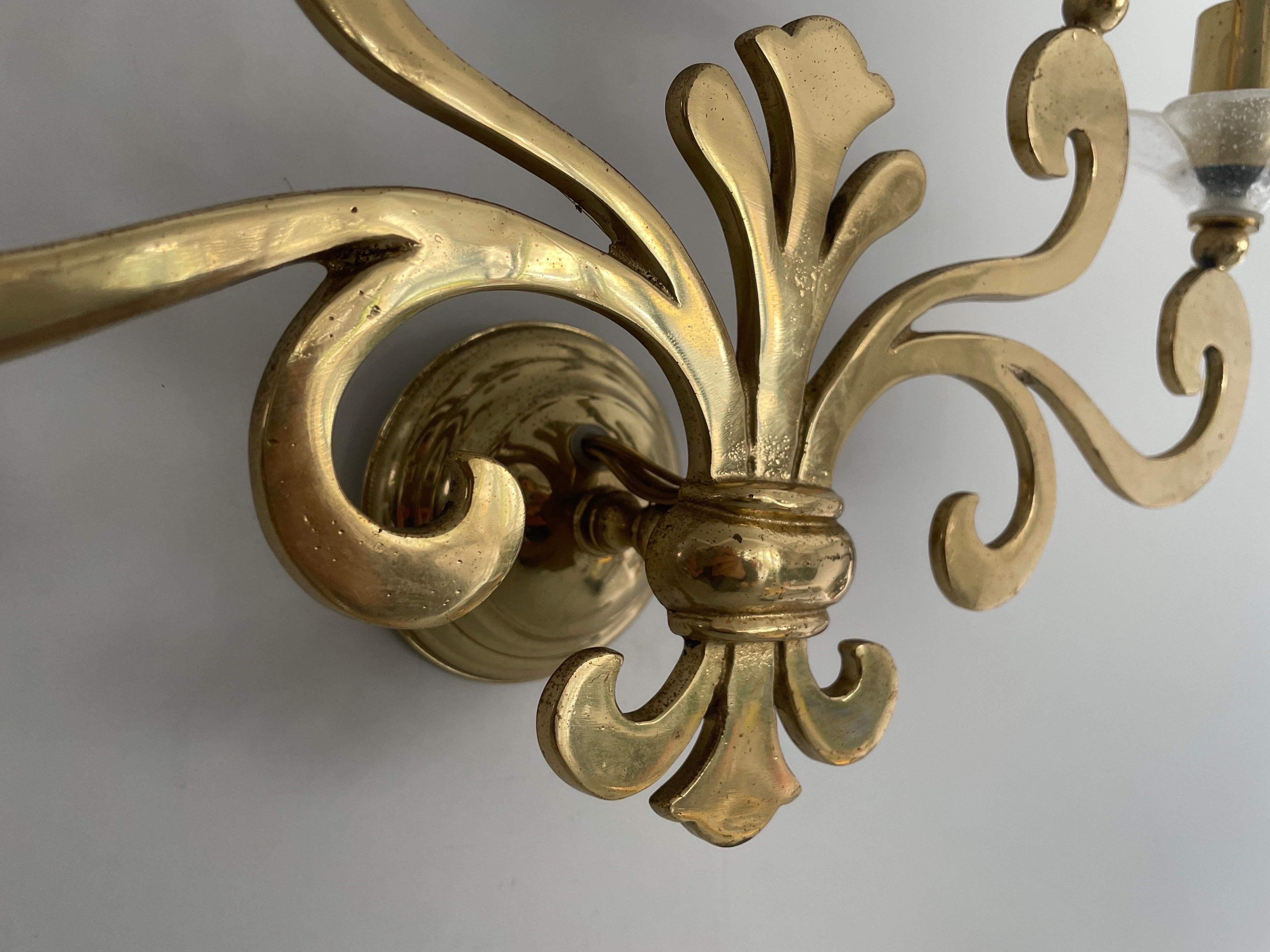 Milieu du XXe siècle Exclusive Brass 4-armed Single Sconce by Hans Möller, 1960s, Germany en vente