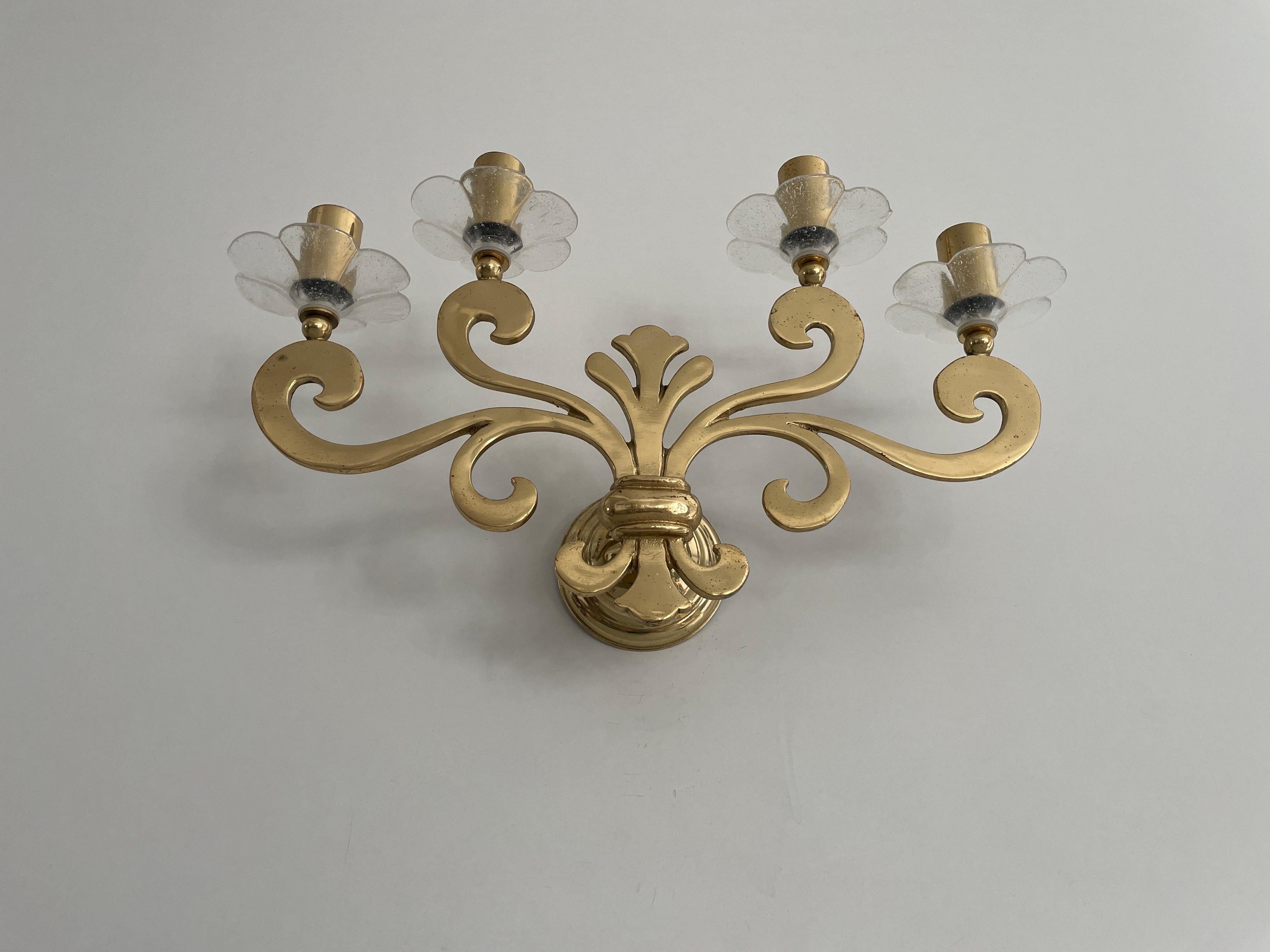 Exclusive Brass 4-armed Single Sconce by Hans Möller, 1960s, Germany en vente 1