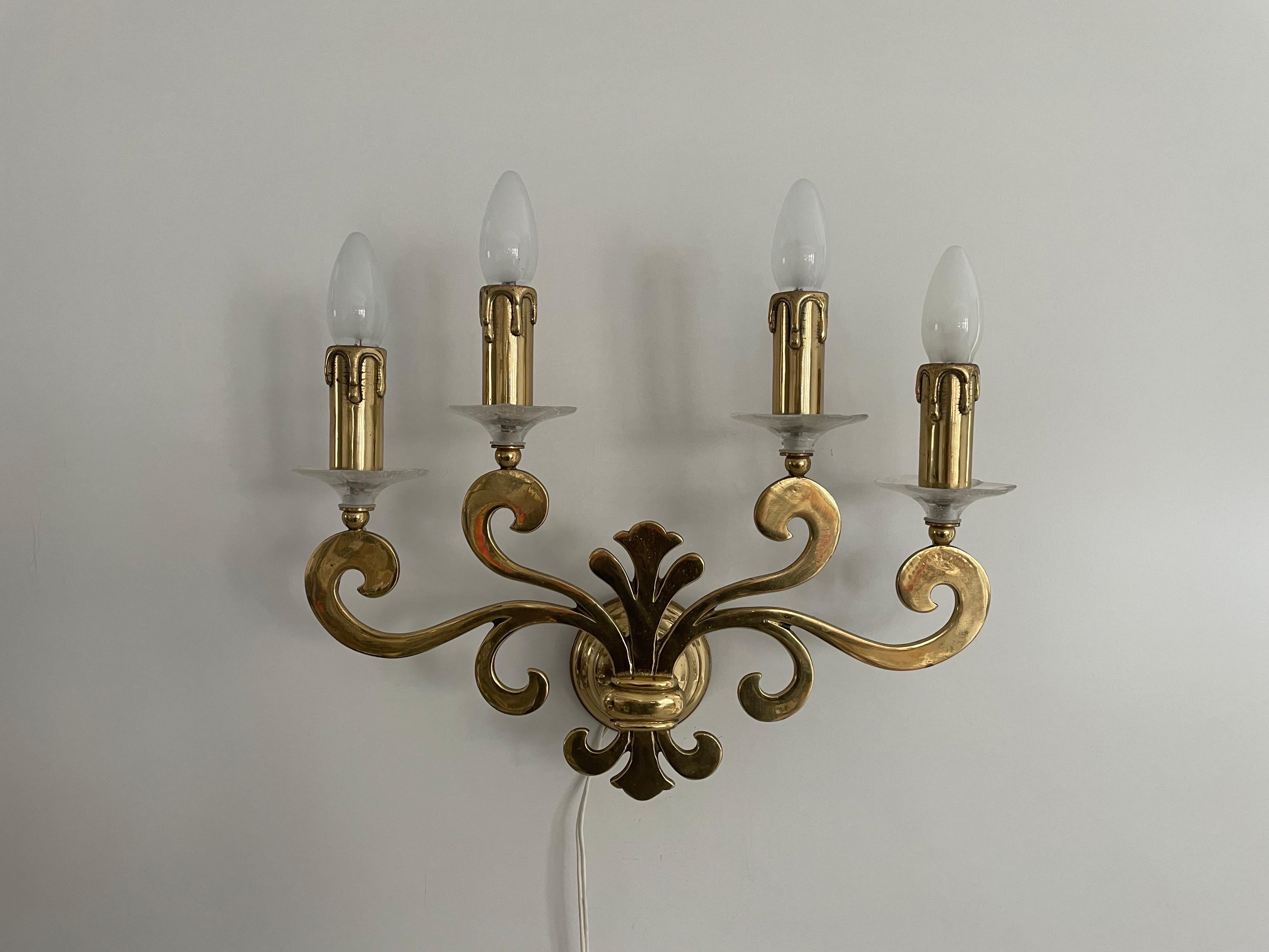 Exclusive Brass 4-armed Single Sconce by Hans Möller, 1960s, Germany en vente 2
