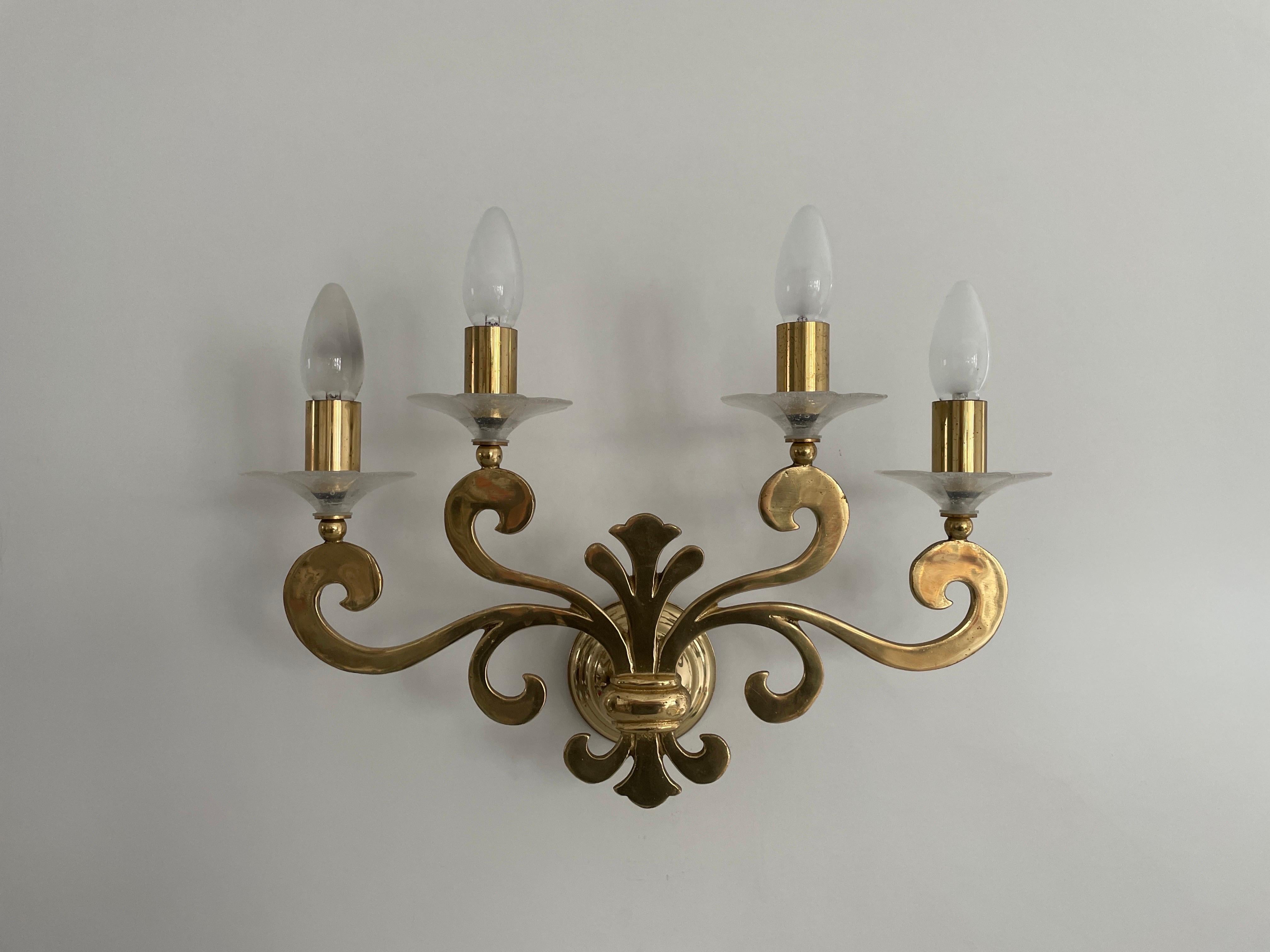 Exclusive Brass 4-armed Single Sconce by Hans Möller, 1960s, Germany en vente 2
