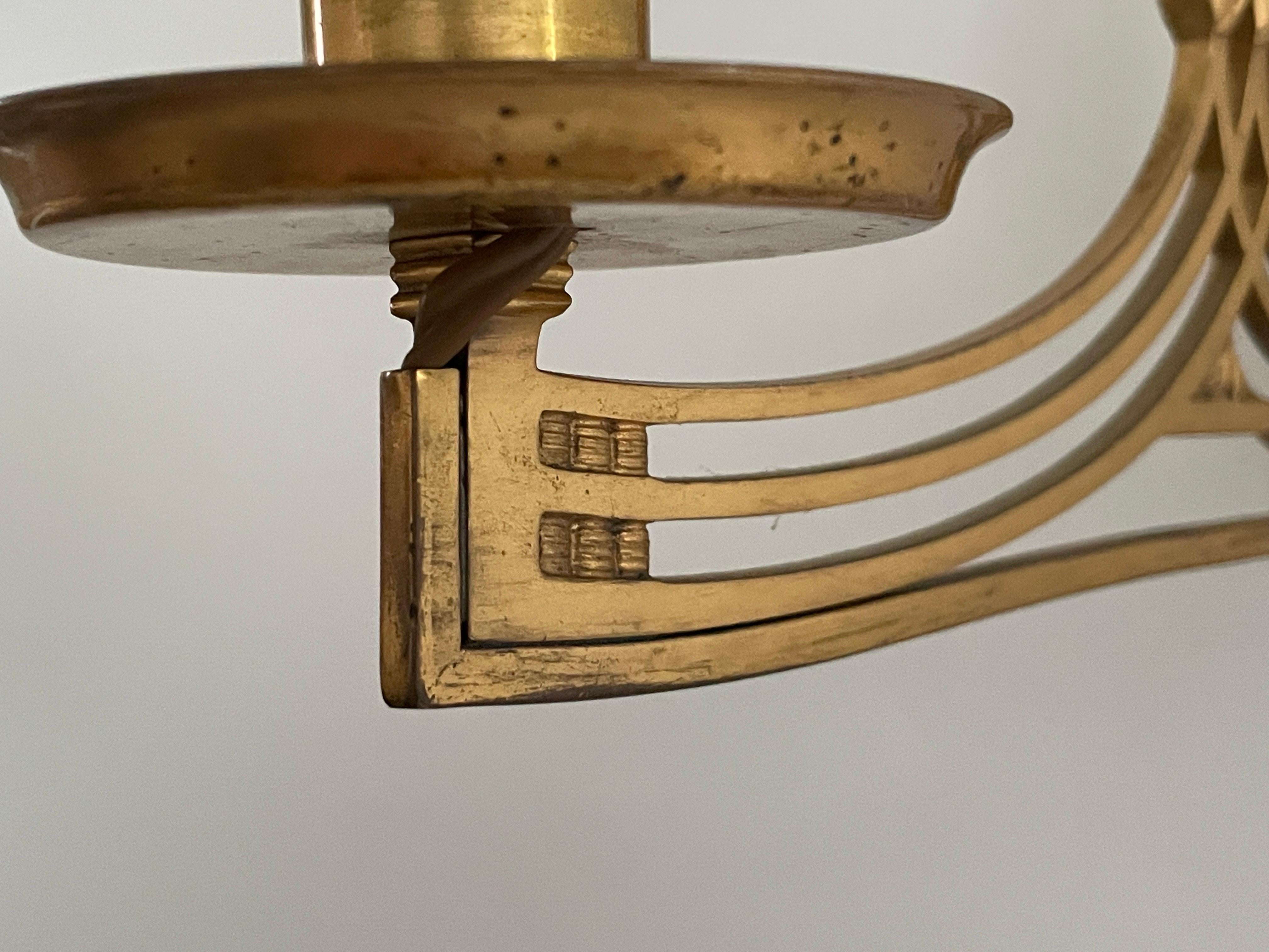 Exclusivo par de apliques Art Nouveau de latón, años 20, Alemania en venta 1