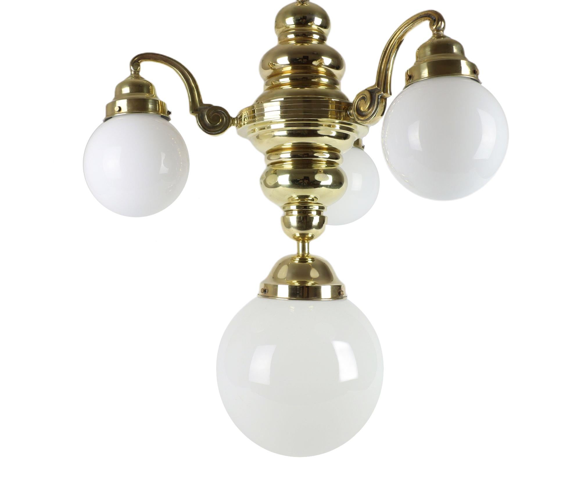 Exclusive Brass Representative Chandelier In Good Condition For Sale In Brno, CZ