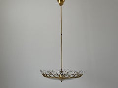 Exclusive Ceiling Lamp with Diamond Shape Crystal Glass Pieces, 1950s, Italy
