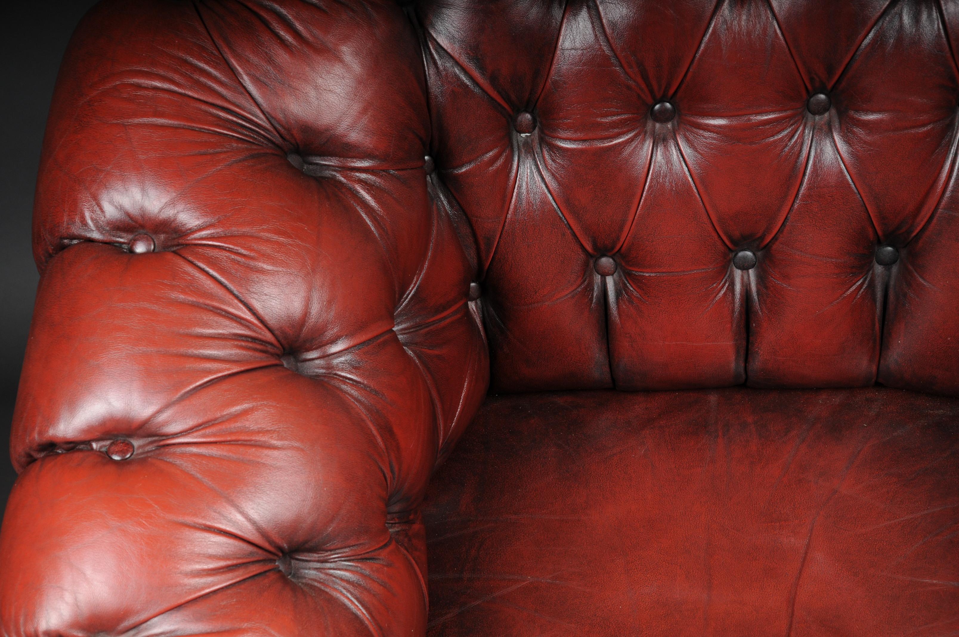 Esclusiva sedia Chesterfield Club, pelle rosso Bordeaux, Inghilterra in vendita 8
