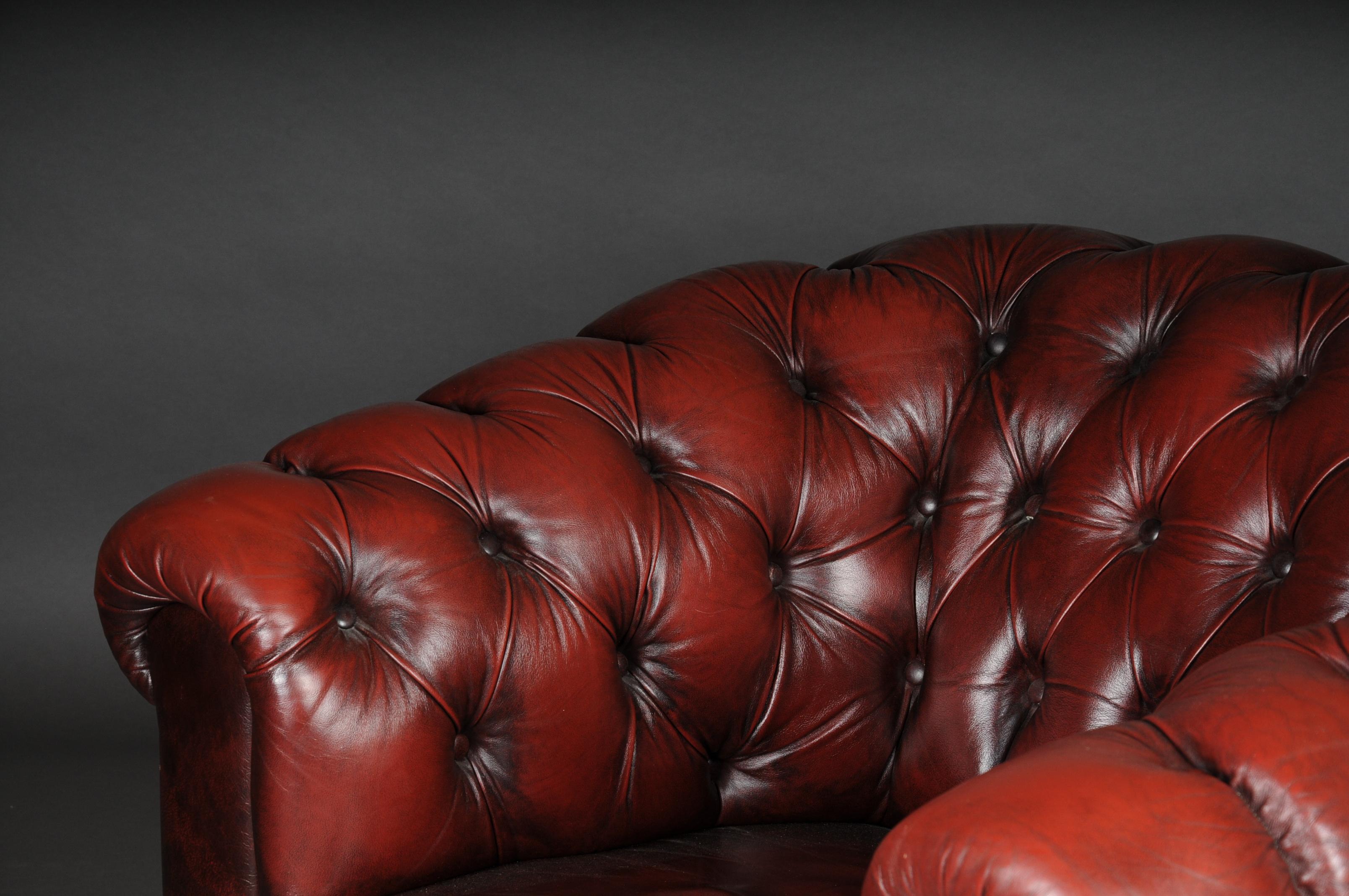 Pelle Esclusiva sedia Chesterfield Club, pelle rosso Bordeaux, Inghilterra in vendita