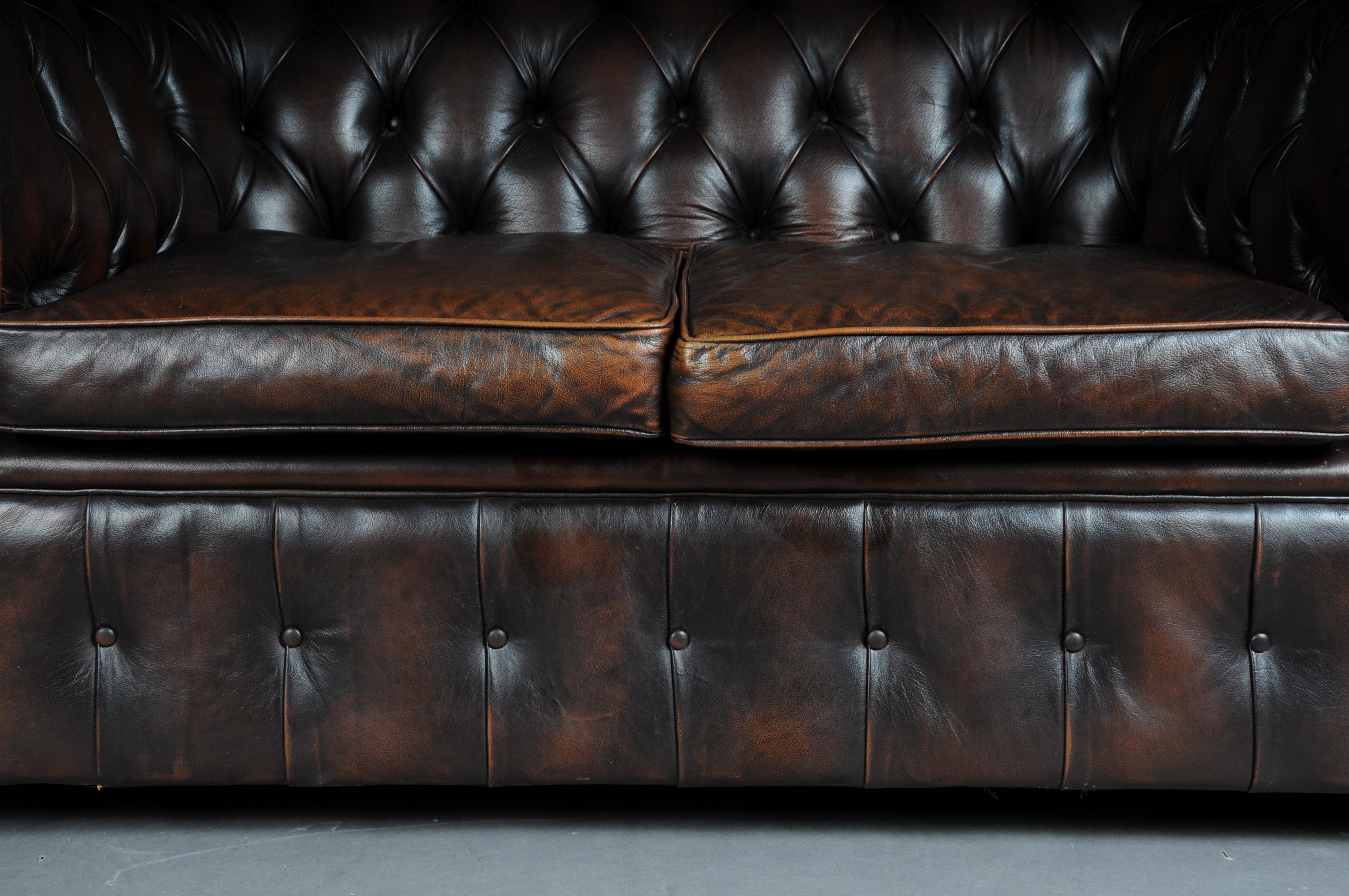 Leather Exclusive Chesterfield Couch / Sofa, Brown