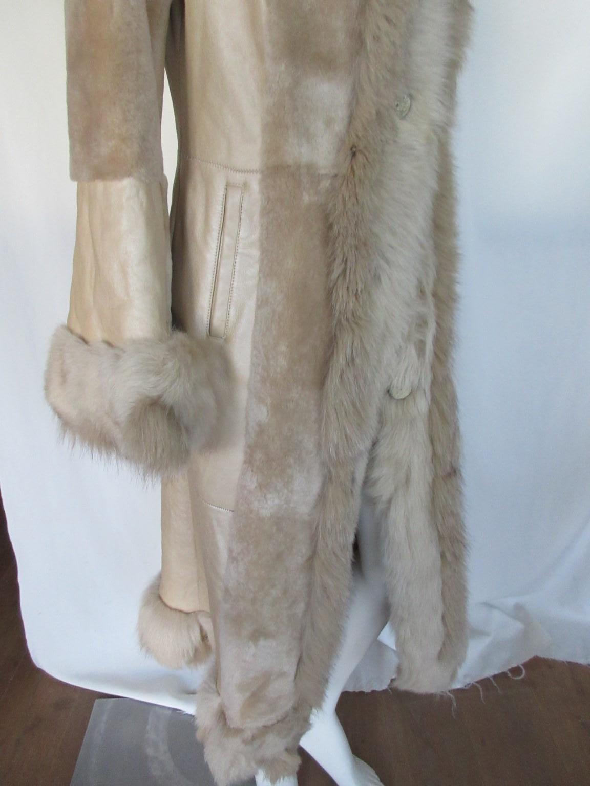 Exclusive Chique Lamb Shearling Fur Long Coat For Sale 1