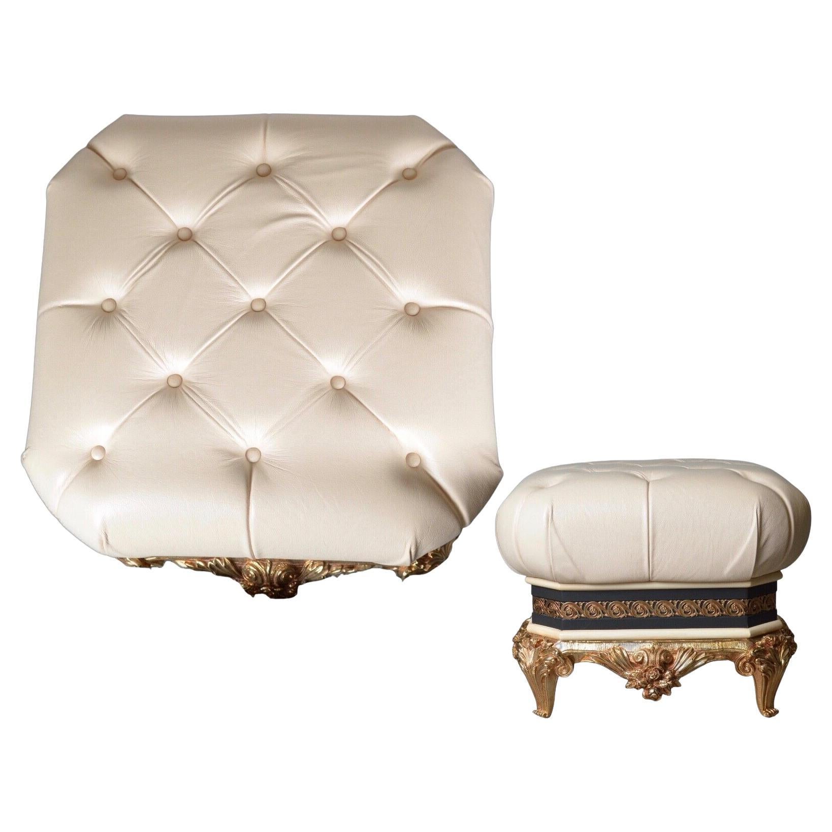 Exclusive circa 1970 Rococo Vidal Grau Footstool, Matching Furniture Available For Sale