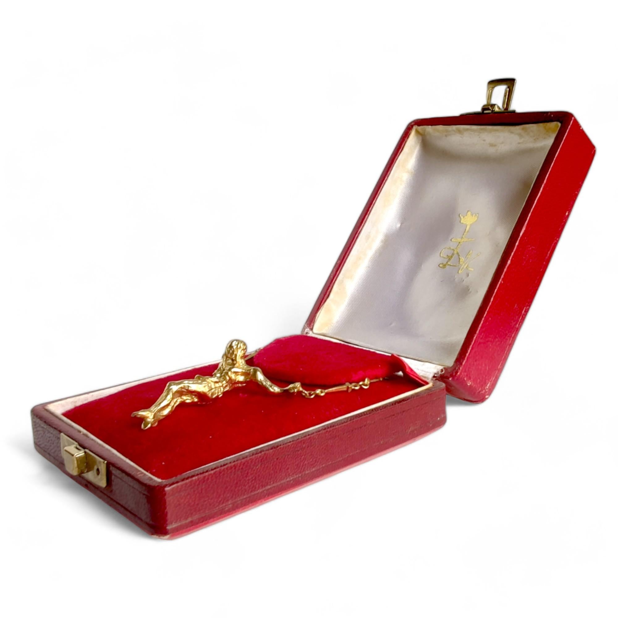 Exclusive Dalí 18K solid gold 'St. John Cross' Necklace #A-821 - With Provenance For Sale 7